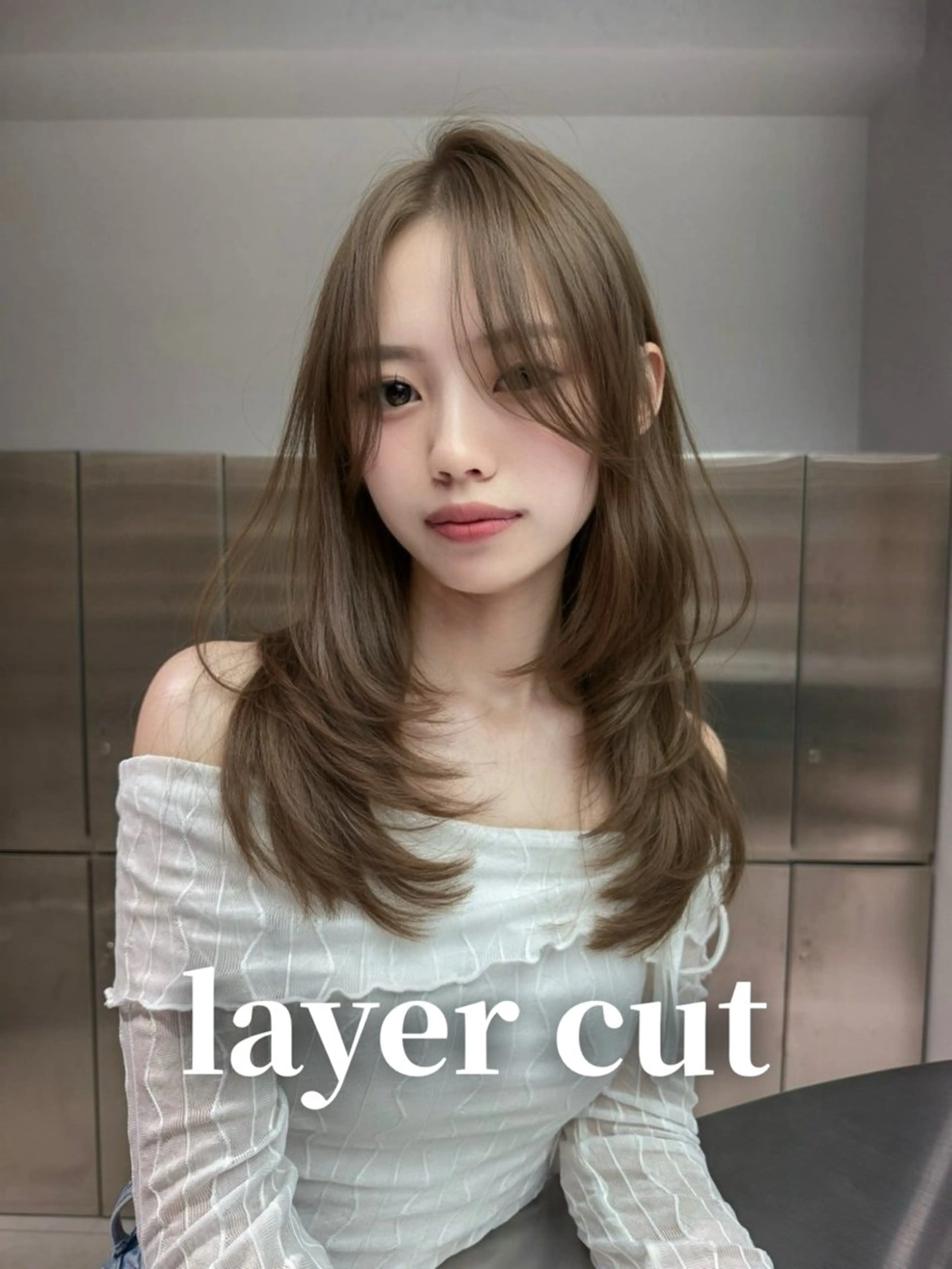 ミディアム レイヤーカット カット トリートメント ハルナ / 韓国ヘア♪のヘアスタイル