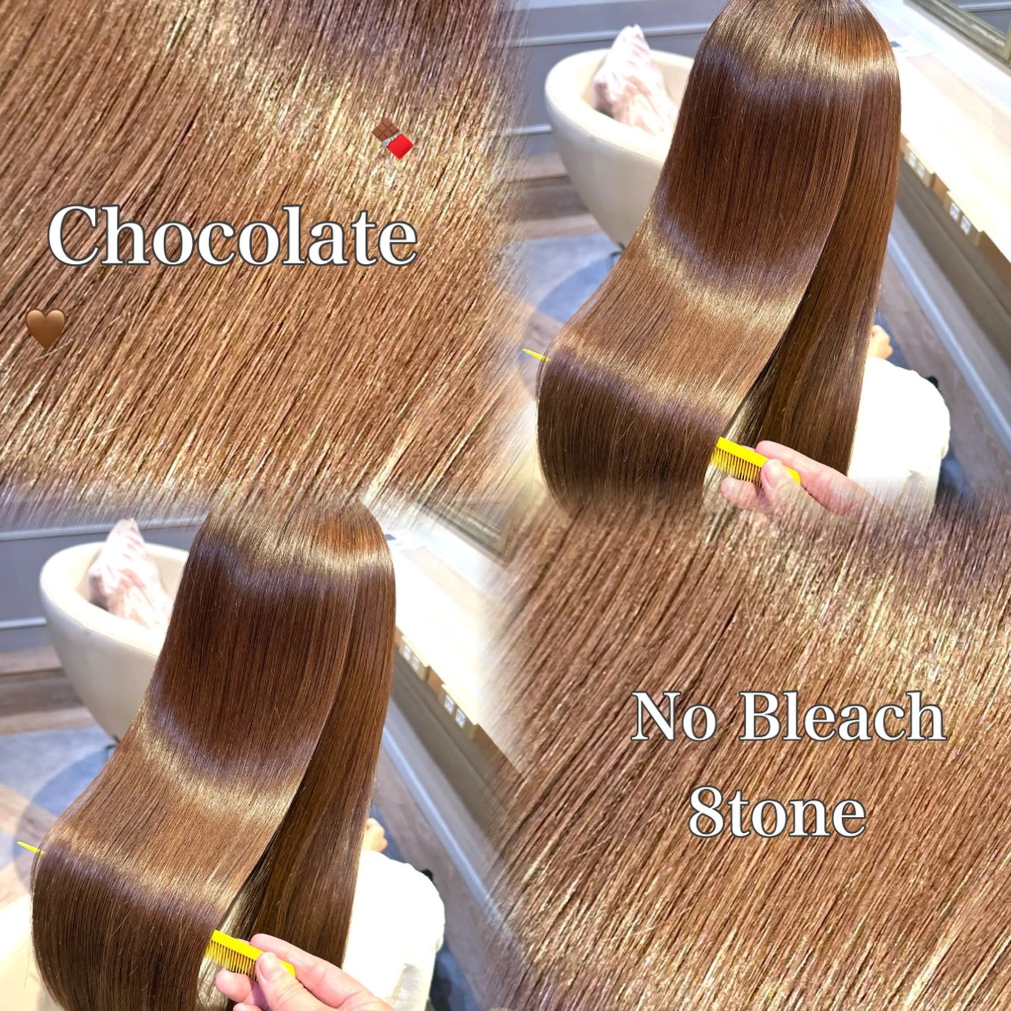 ロング チョコレートブラウン 髪質改善 ヘアカラー トリートメント 髪質改善/縮毛矯正 🌻momokaのヘアスタイル