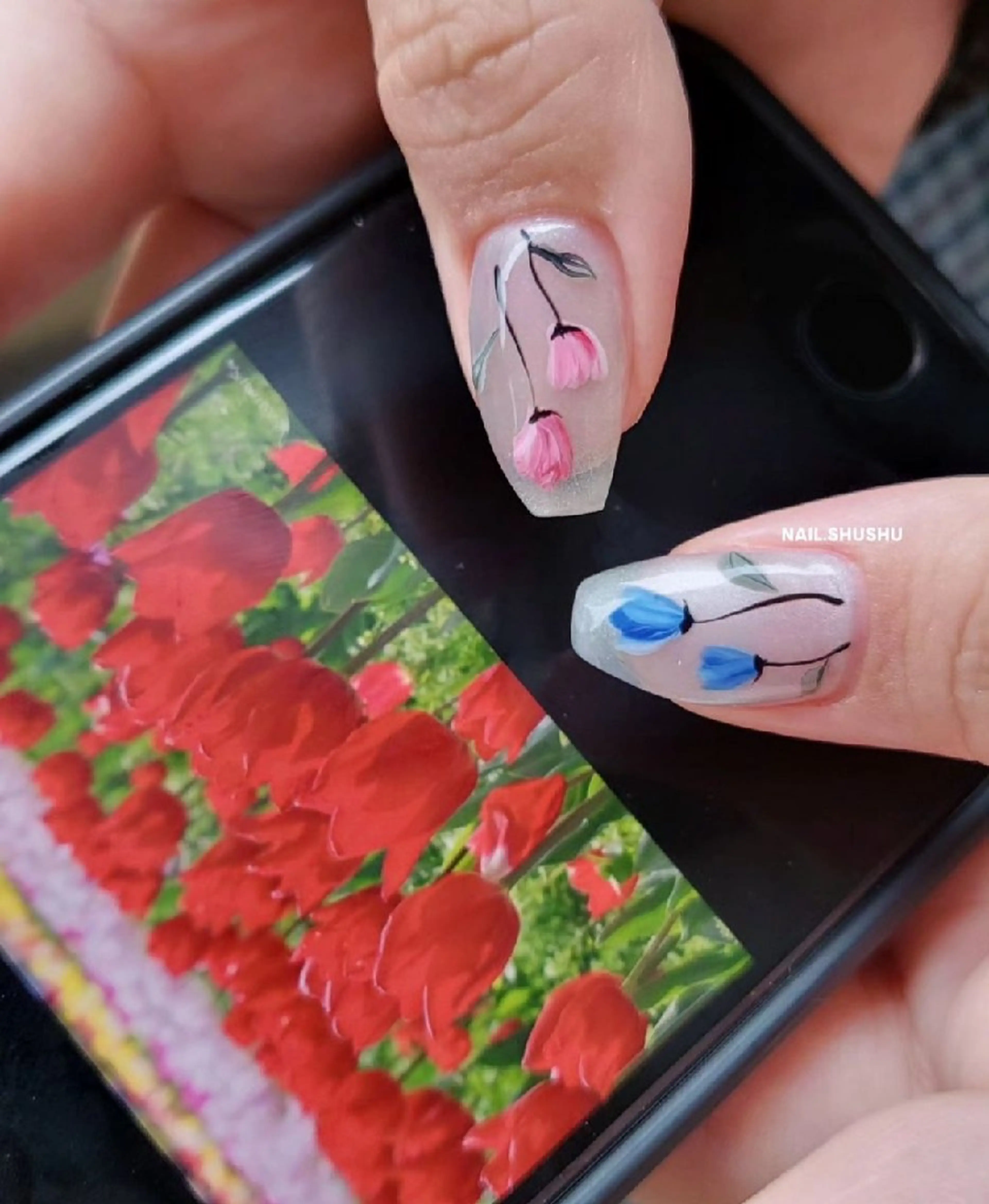 ネイル 持ち込み ニュアンスネイル ワンカラーネイル シンプルネイル 春ネイル ハンドネイル 3dパーツ/流行り 👧shushu❤️のネイルデザイン