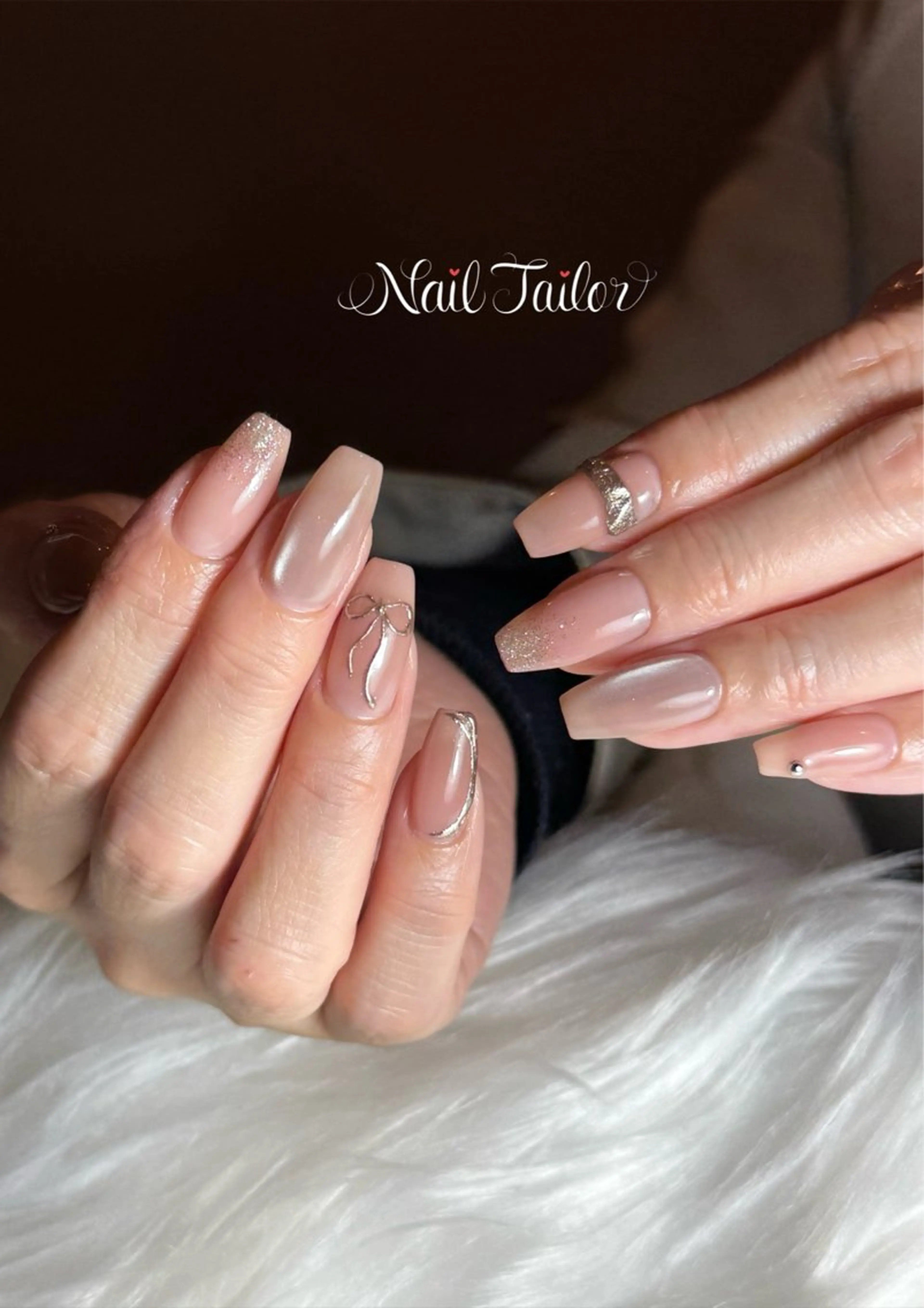 ネイル 長さ出し マグネットネイル ミラーネイル 持ち込み ワンカラーネイル ハンドネイル NailTailor ネイルテイラーのネイルデザイン