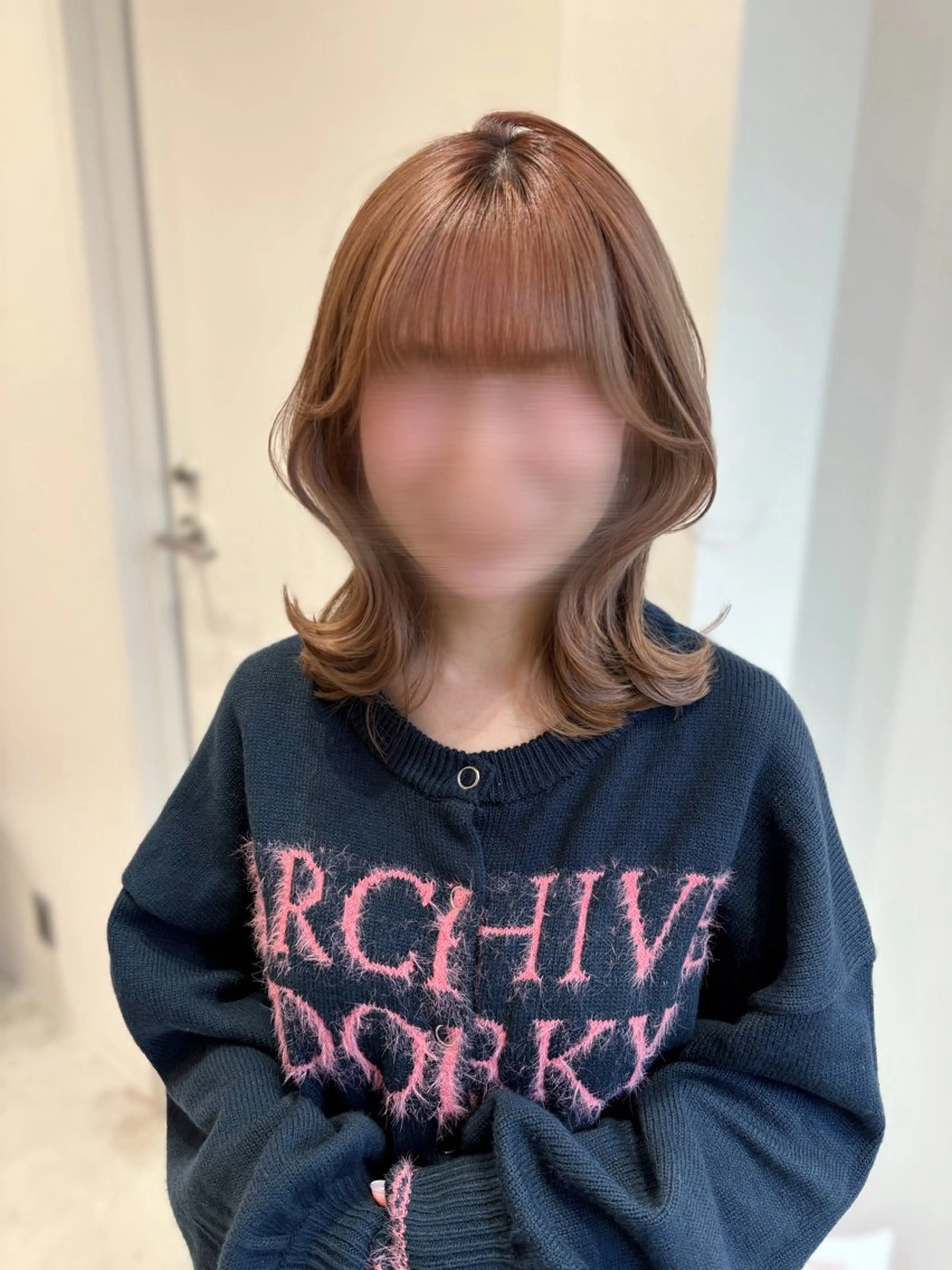 ミディアム ミディアムレイヤー 顔周りカット レイヤーカット カット soyon名古屋/ fuka🎀のヘアスタイル