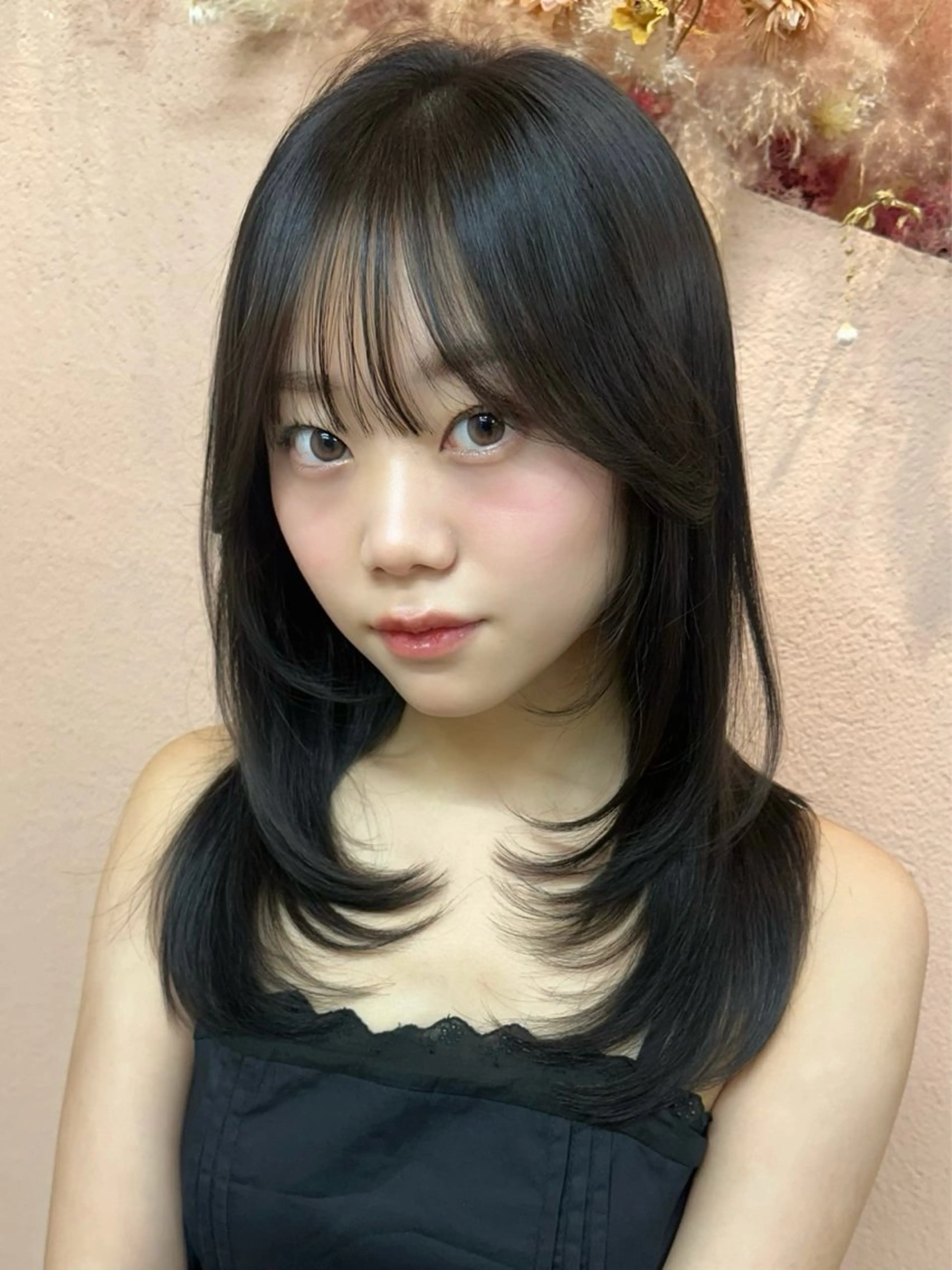 セミロング カラー 韓国ヘア🦢🖤 Sayumiのヘアスタイル