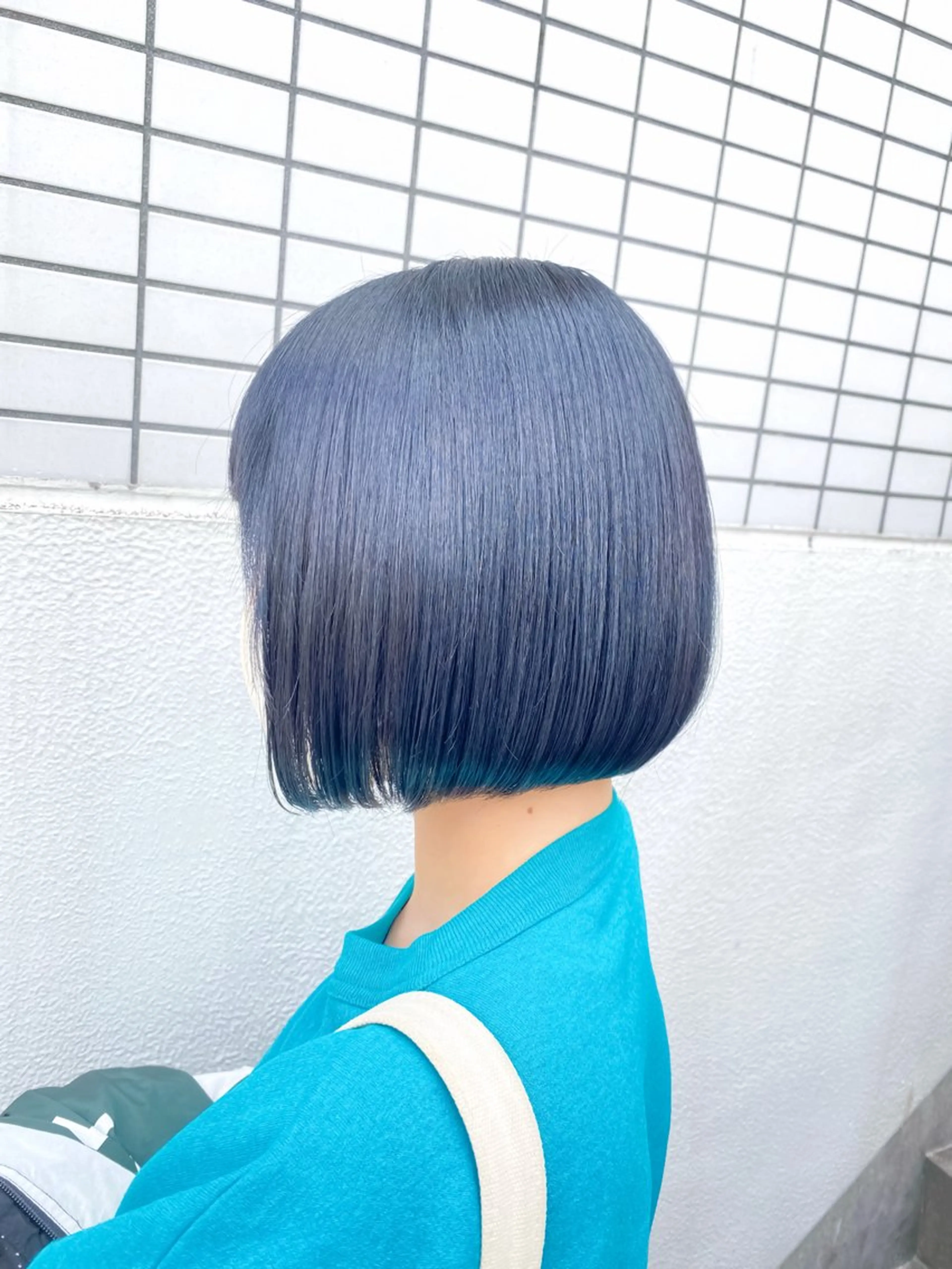 ショート カラー パーマ ヘアアレンジ メンズ 前下がりボブ ボブ 【縮毛矯正ブリーチ】 MANATO🌈のヘアスタイル