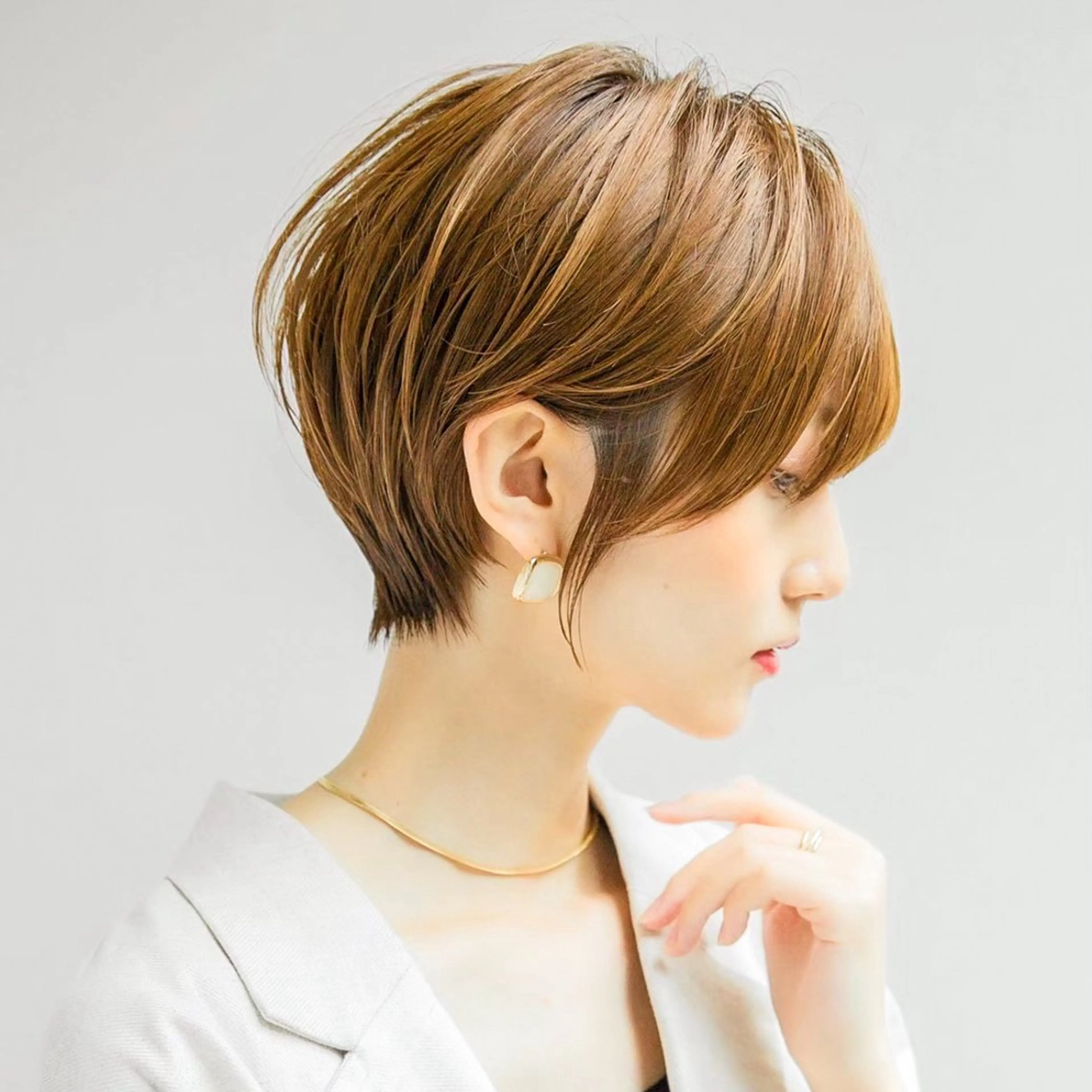 ショート 縮毛矯正/ストンボブ Wカラー💎ヒデジのヘアスタイル