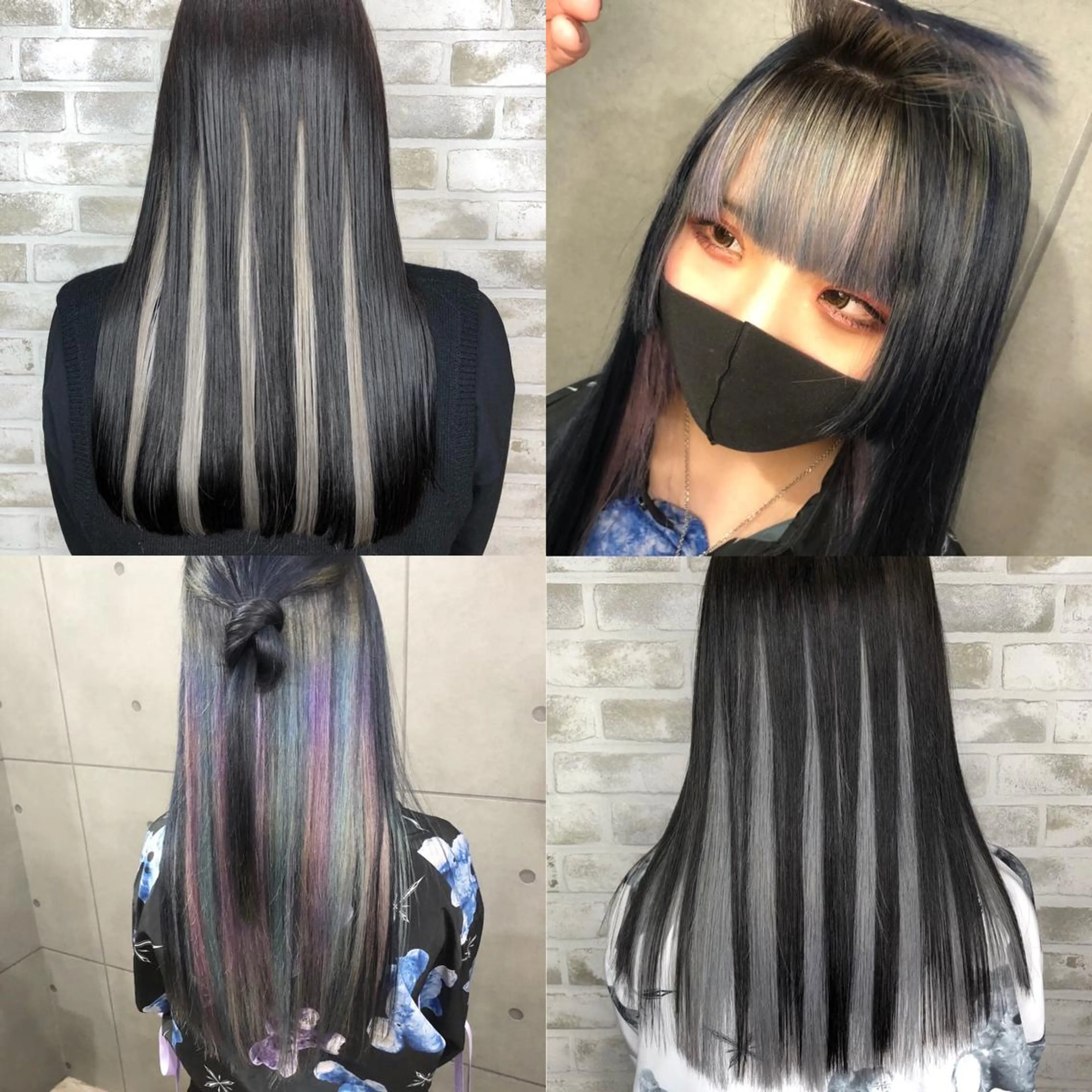 セミロング カラー ヘアアレンジ インナーカラー トッチ 艶髪髪質改善のヘアスタイル