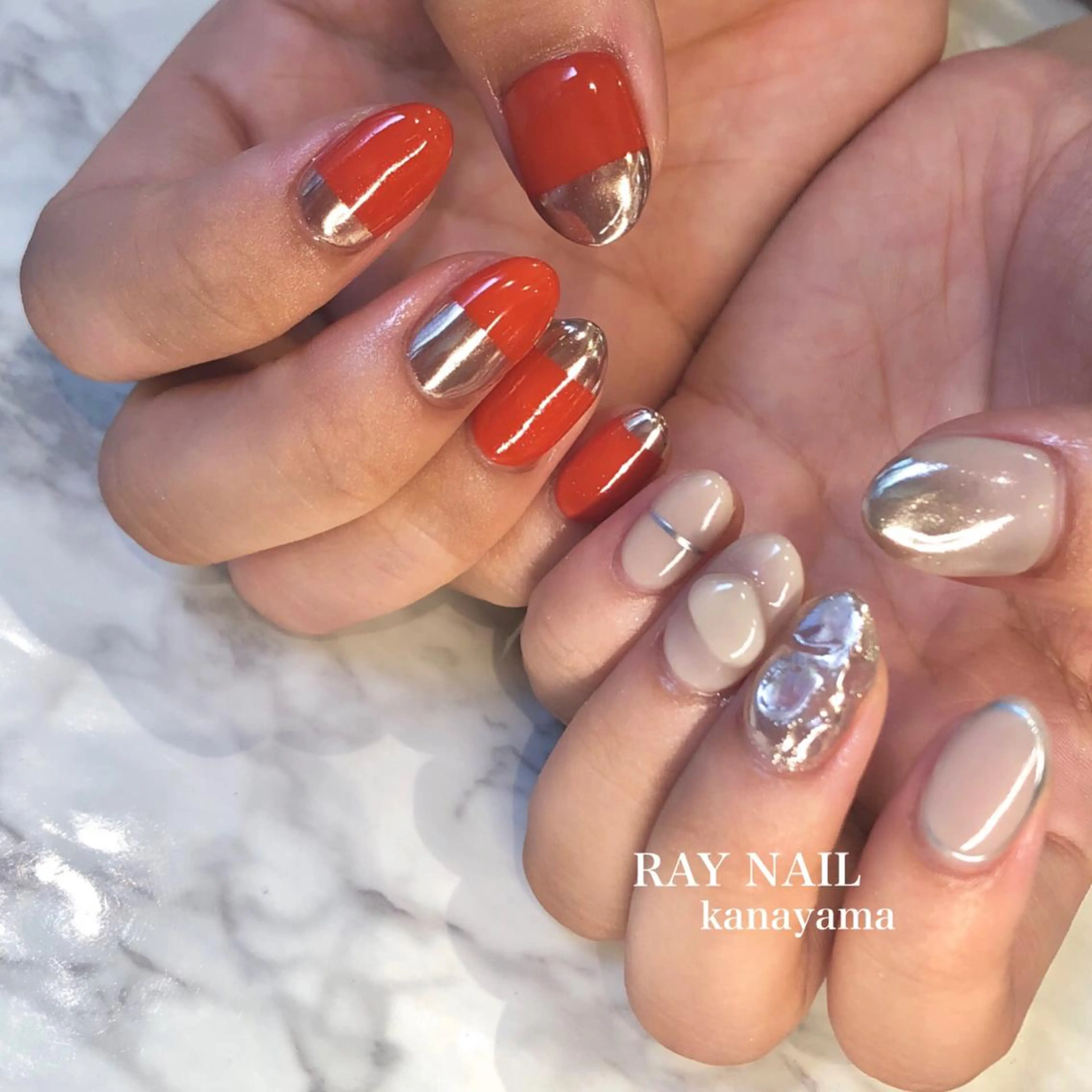 ネイル ミラーネイル Arowa 伊田のネイルデザイン