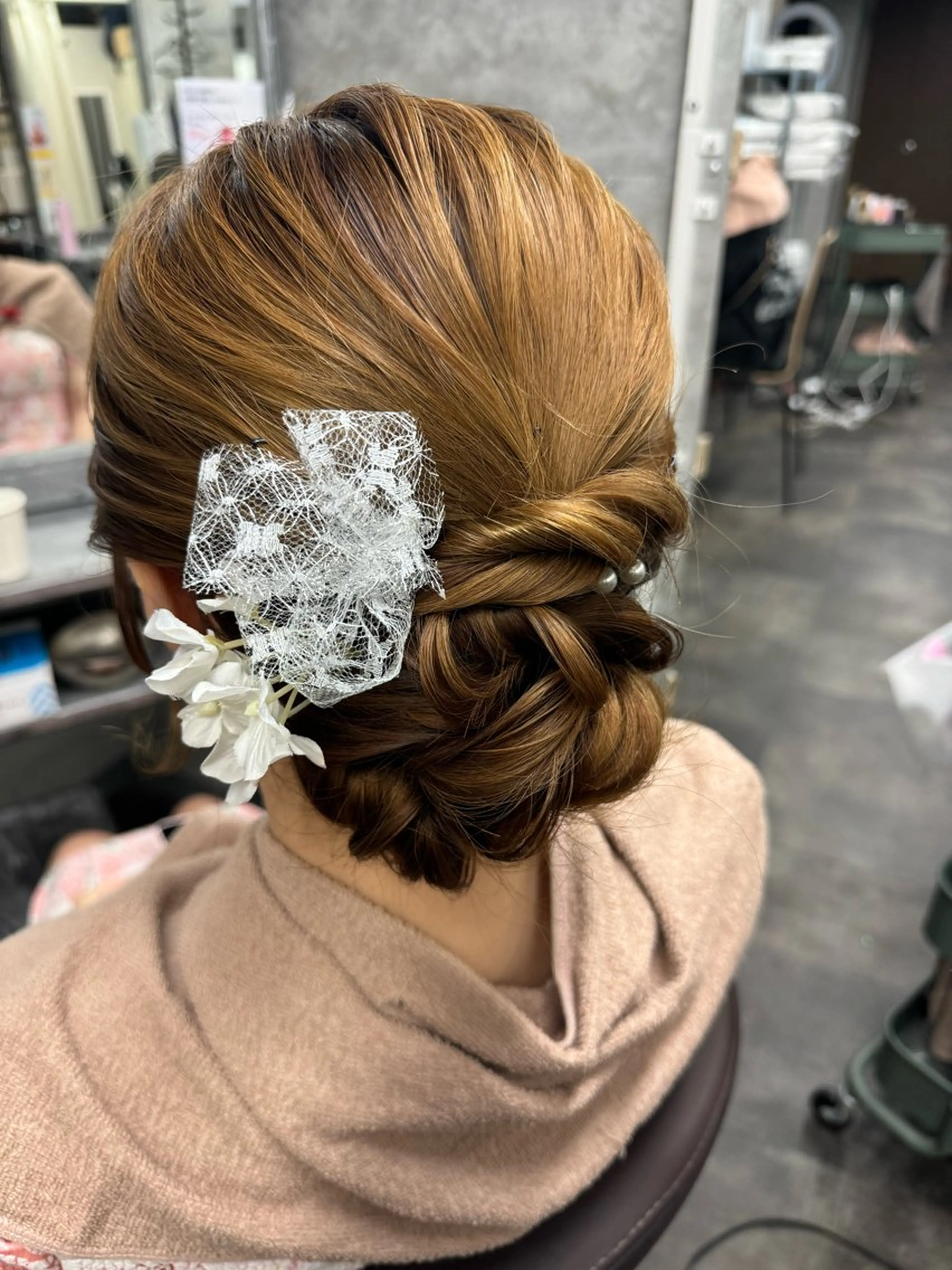 ミディアム ヘアアレンジ 着物ヘア 松本ののか /錦/ヘアセットのヘアスタイル