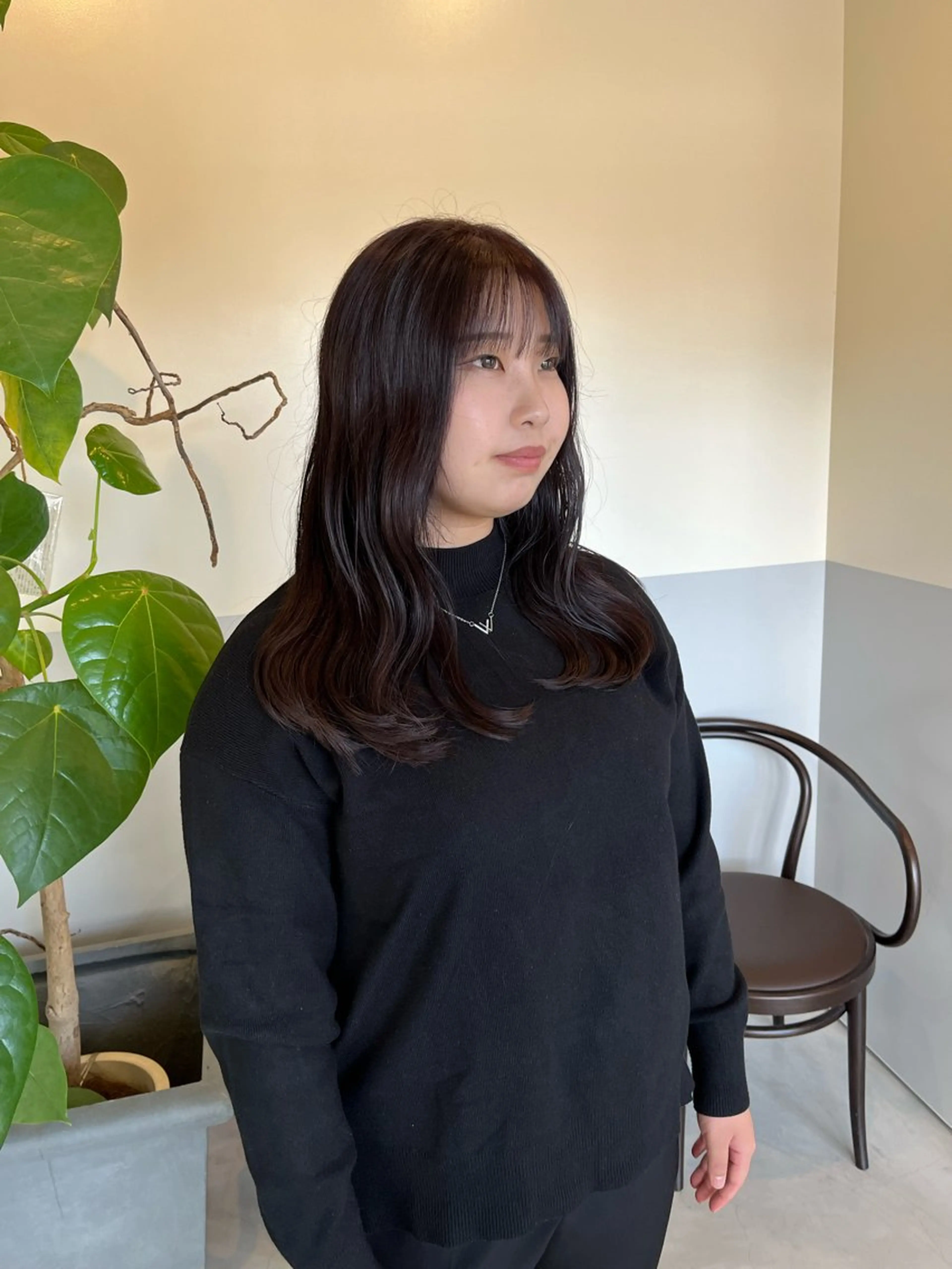 ロング ピンクブラウン 神谷 夏帆のヘアスタイル