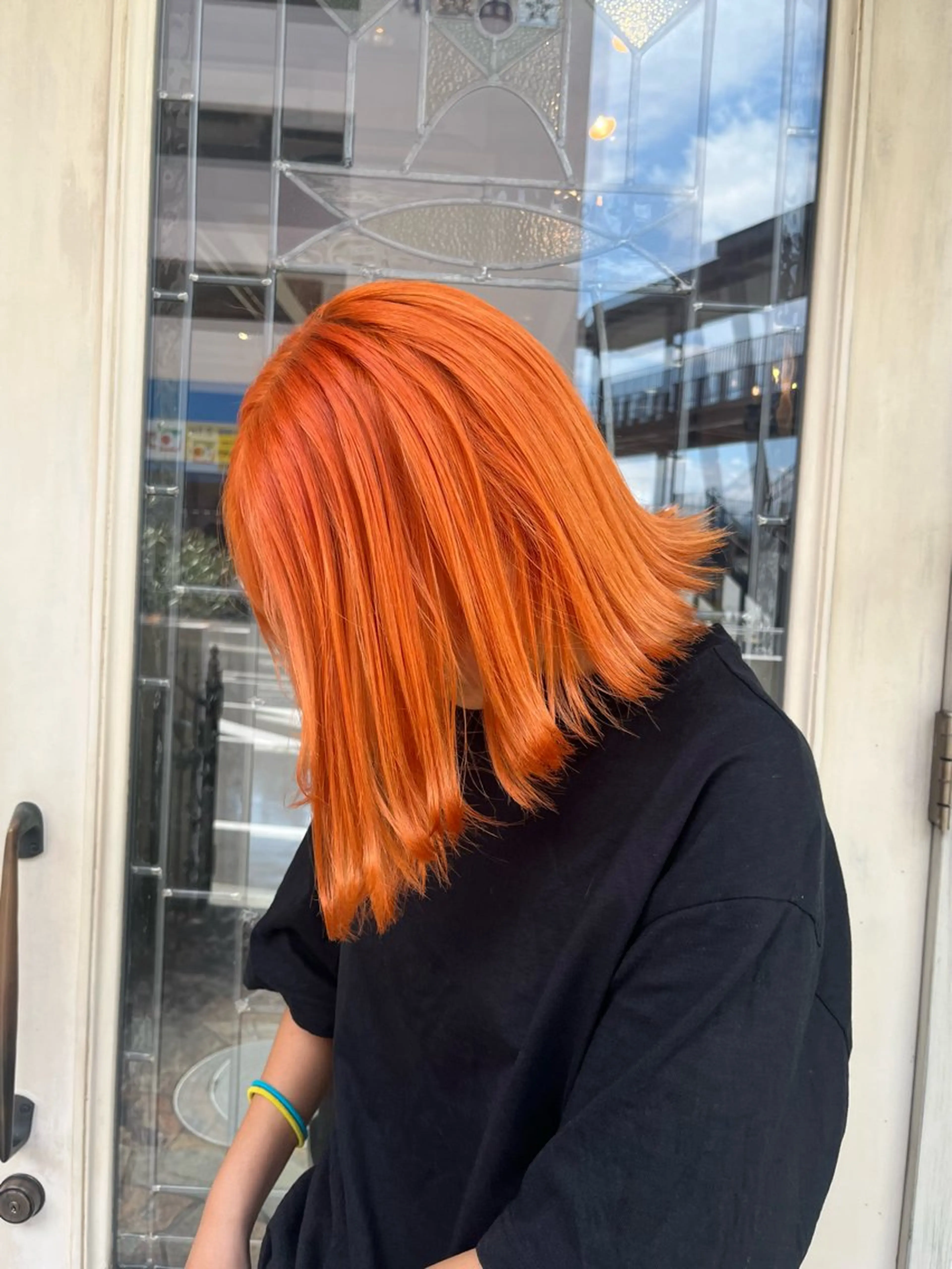 ショート カラー ハイトーンカラー オレンジ 堀本 隆太のヘアスタイル