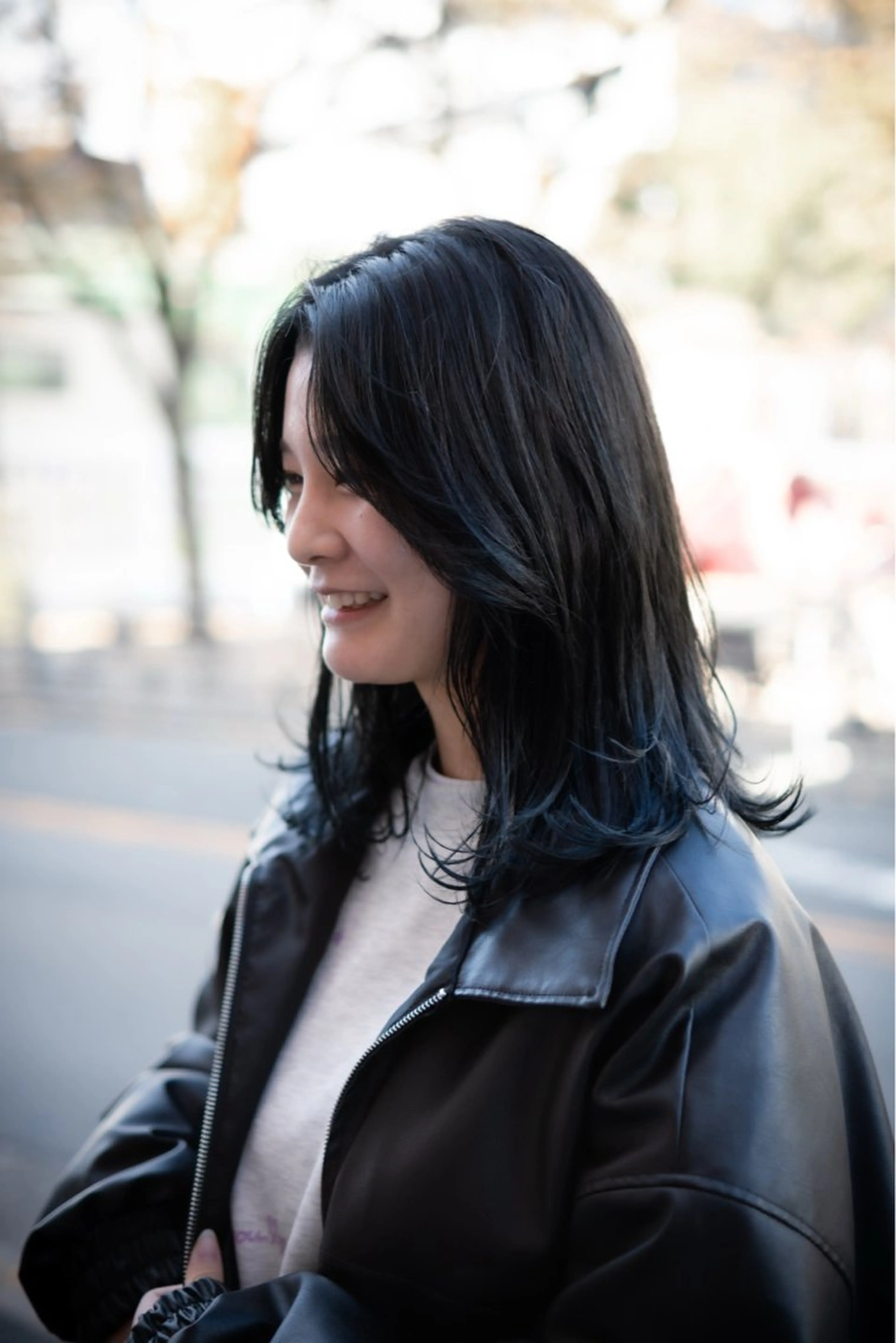 ミディアム カット ヘアカラー ハッシュカット /レイヤー/大阪中津のヘアスタイル