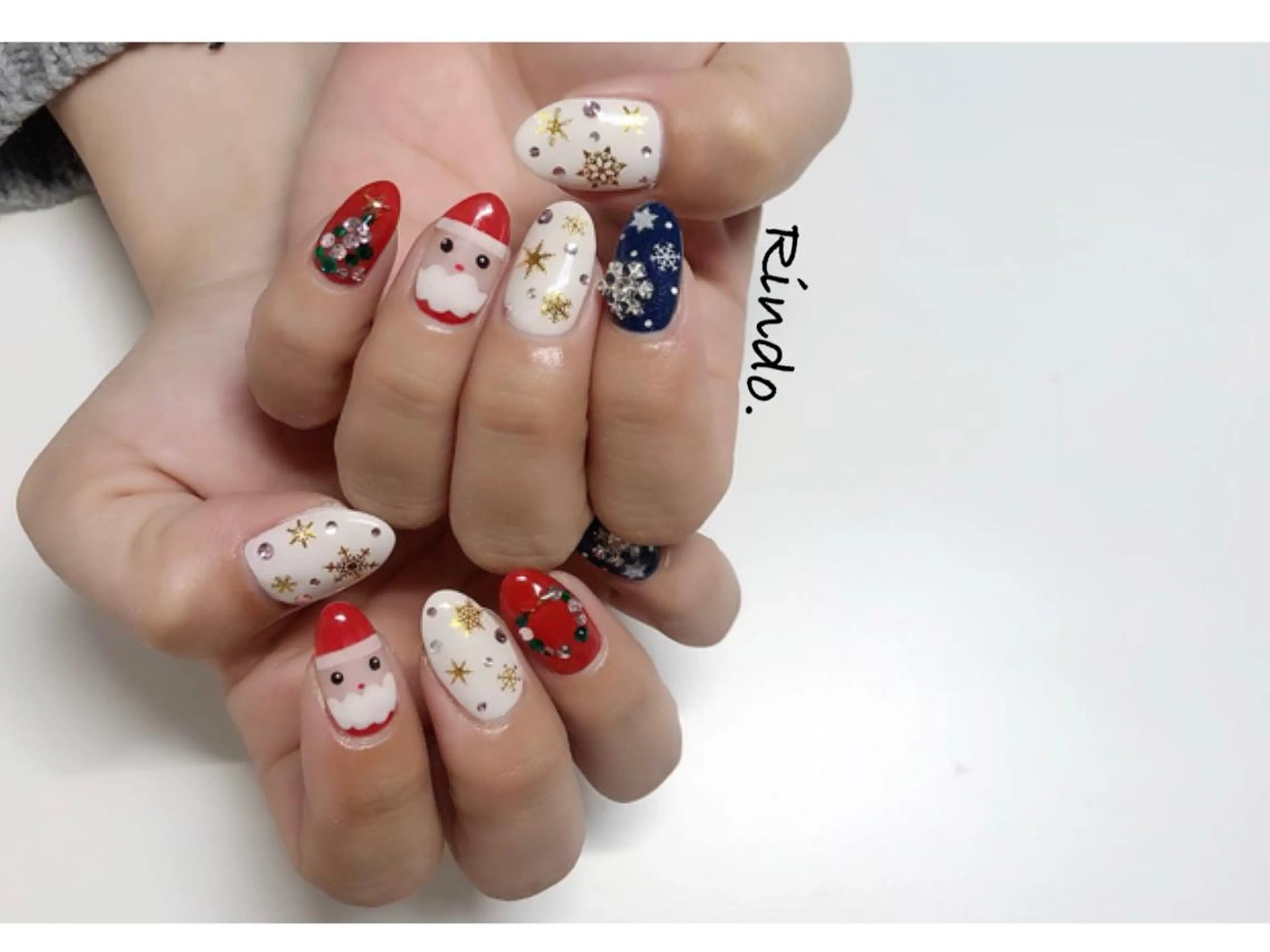 ネイル 冬ネイル クリスマス ハンドネイル Rindo.ネイル ♡耳つぼジュエリーのその他イメージ