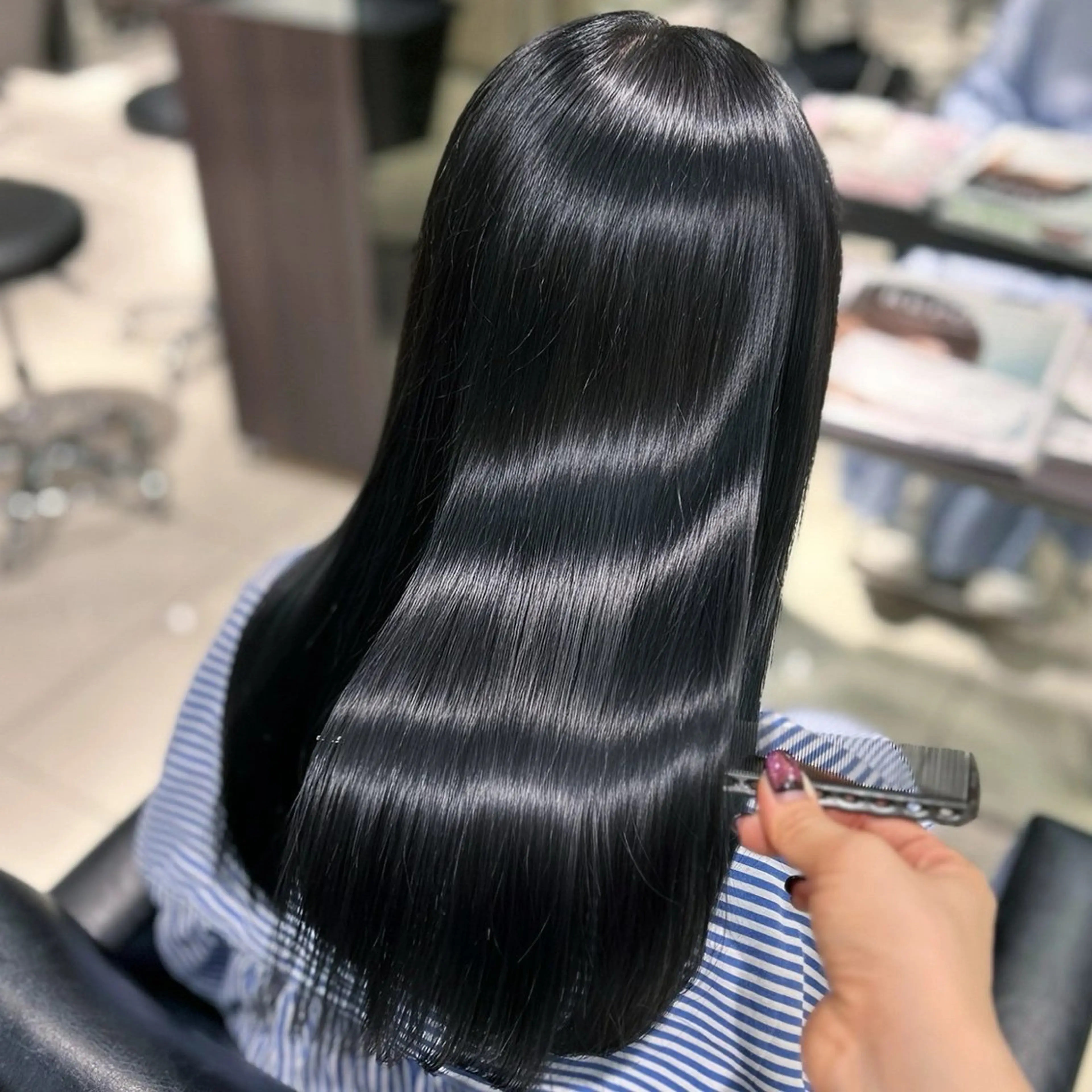 セミロング カット 縮毛矯正 トリートメント うる艶カラー/ 髪質改善/raikiのヘアスタイル