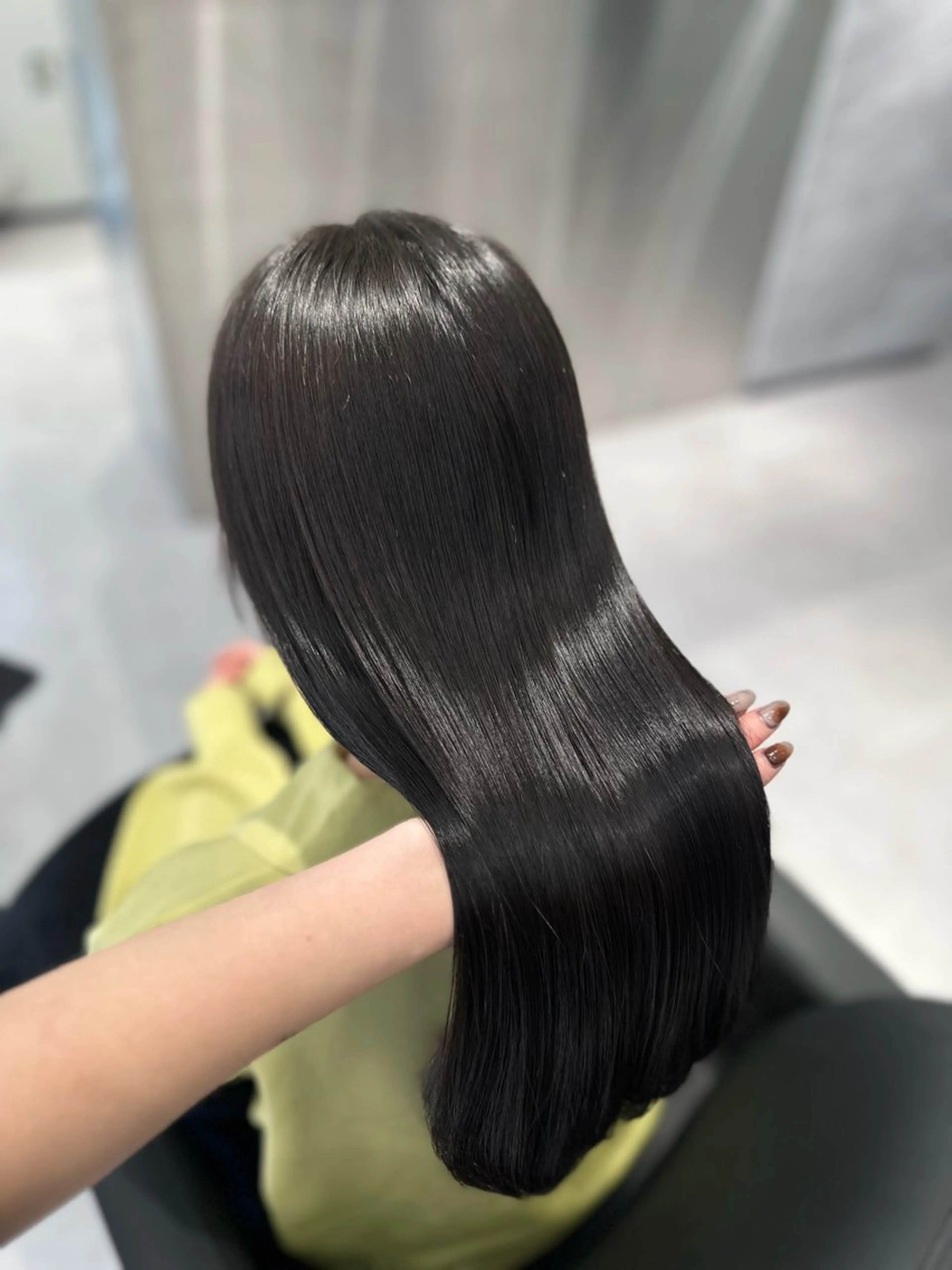 ロング カット ヘアカラー 縮毛矯正 トリートメント ブリーチなし/透明感 NONO💖のヘアスタイル