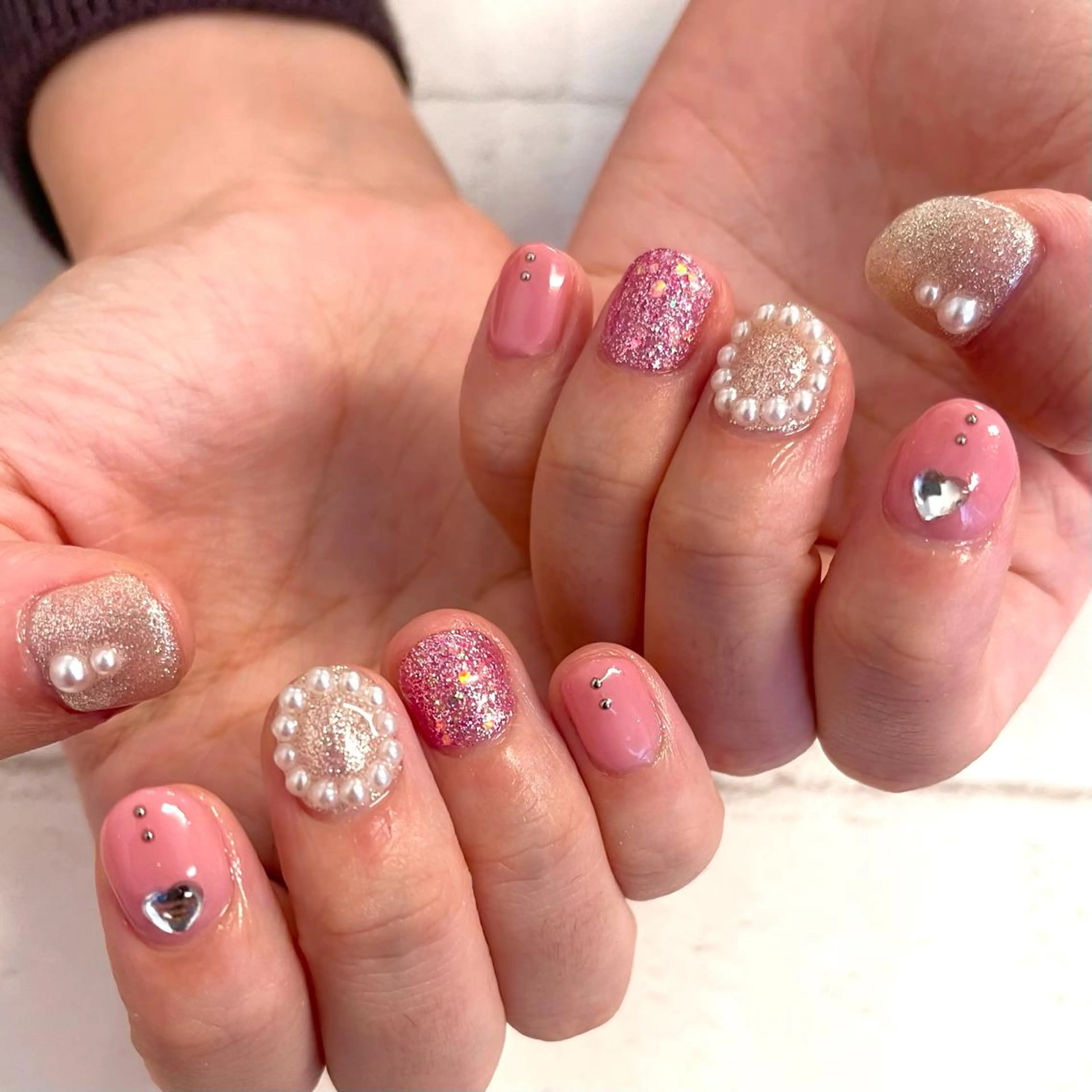 ネイル ピンク 🤎🧸 Aya 🧸🤎のネイルデザイン