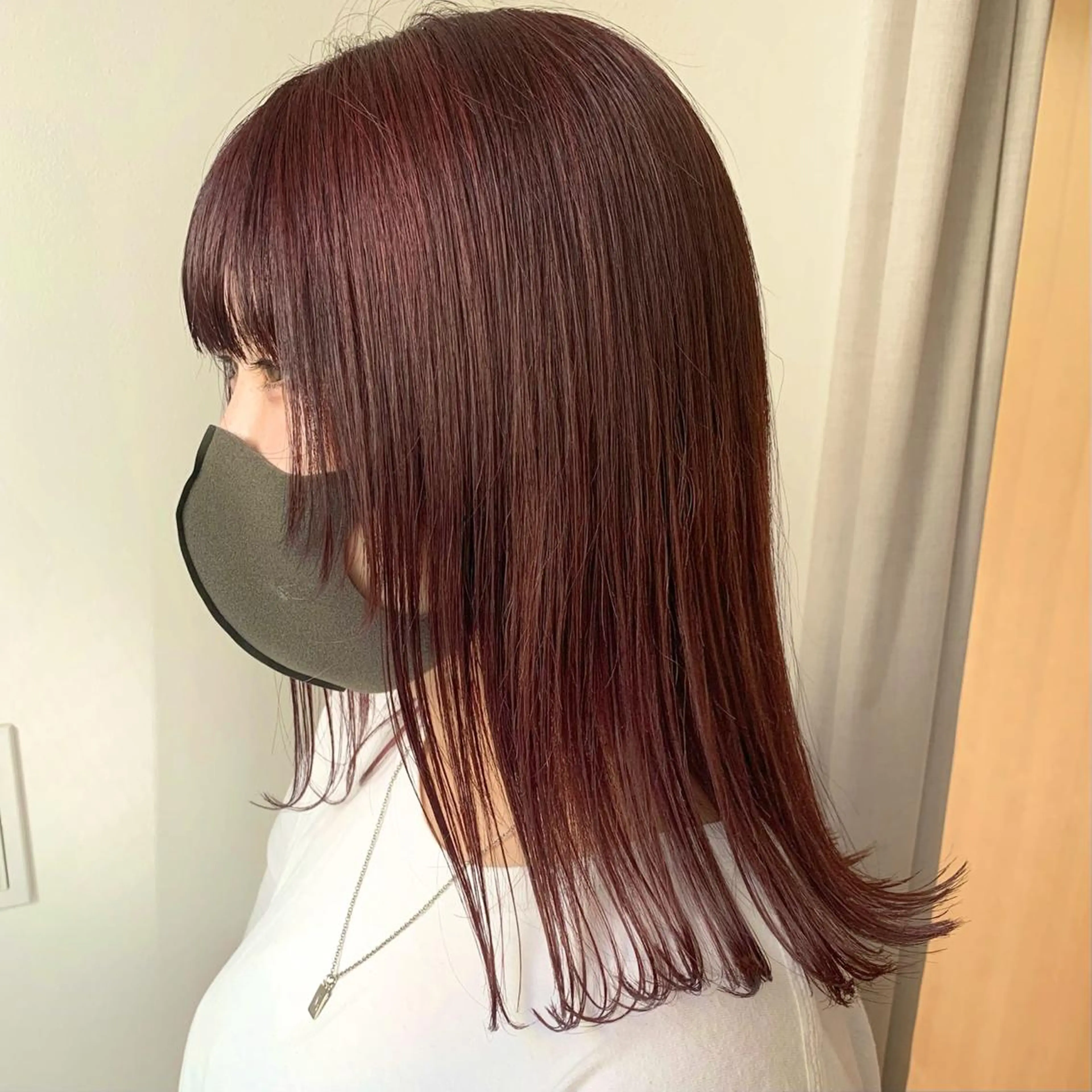 ミディアム カラー ヘアアレンジ レッドカラー ウルフカット パーマ/暖色/ボブ イワタテ🇰🇷のヘアスタイル