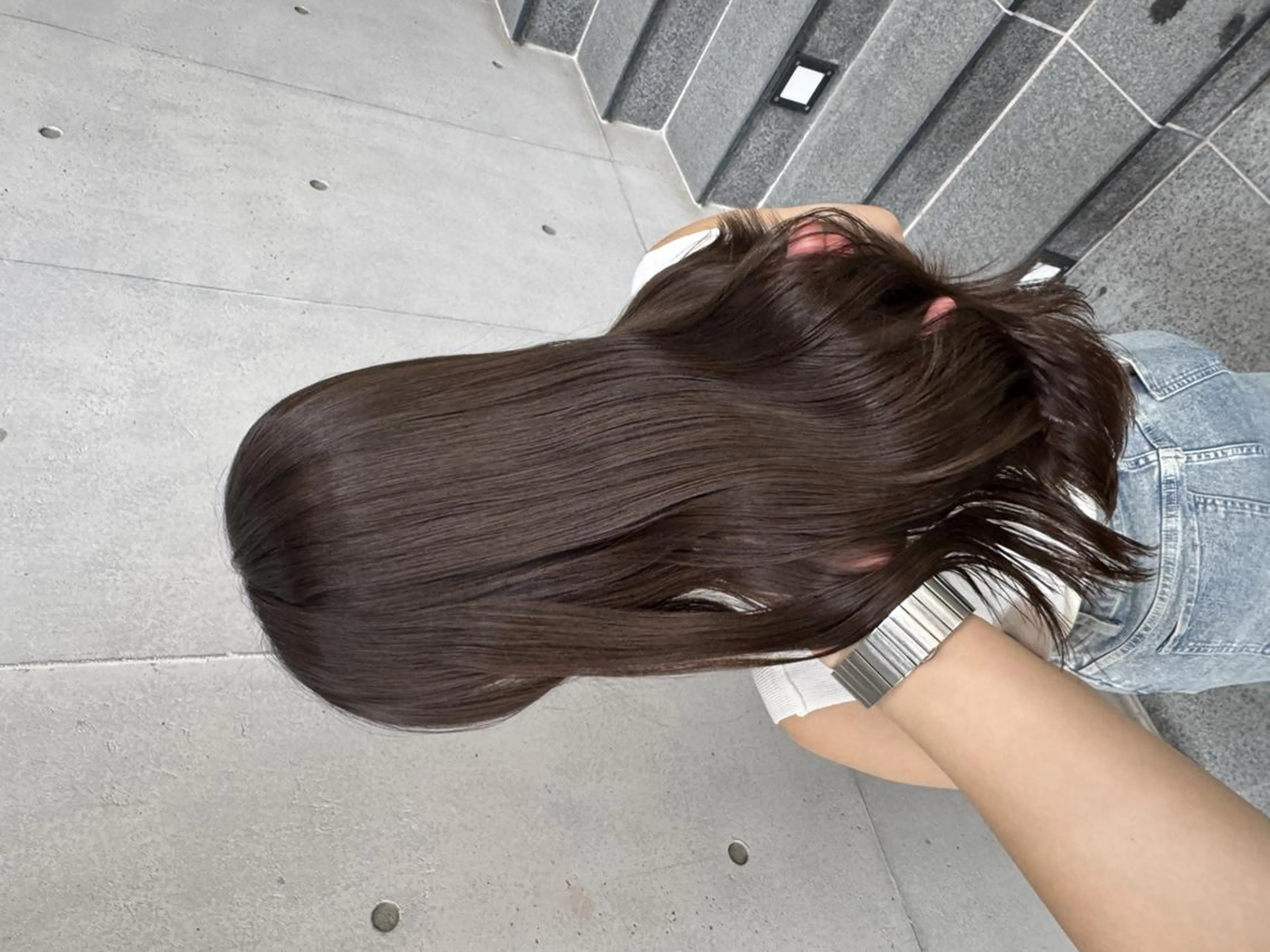 ロング 髪質改善 ヘアカラー トリートメント オオニシ オト☁️のヘアスタイル
