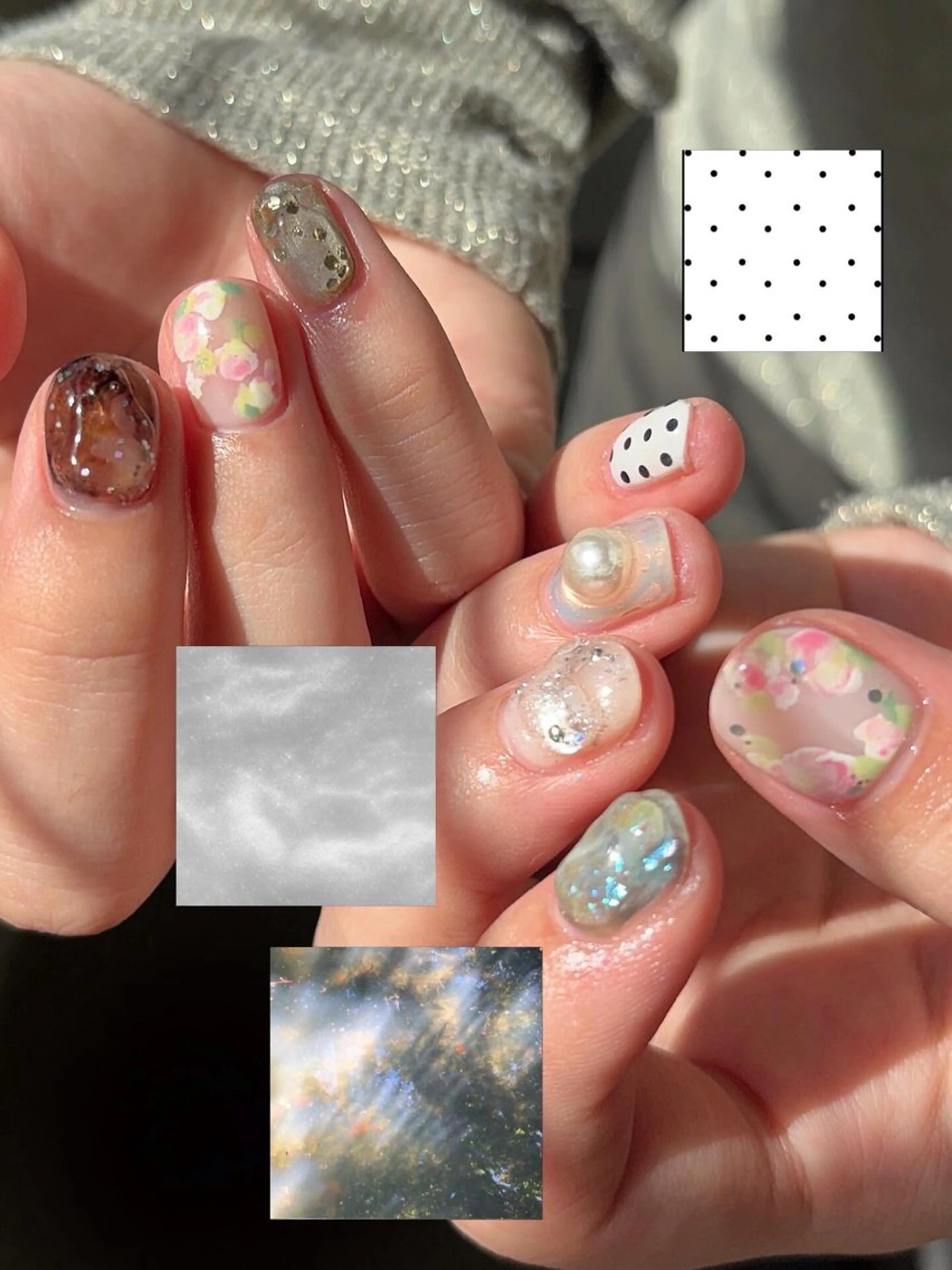 ネイル キラキラネイル 春ネイル ハンドネイル chika ／ nailのネイルデザイン