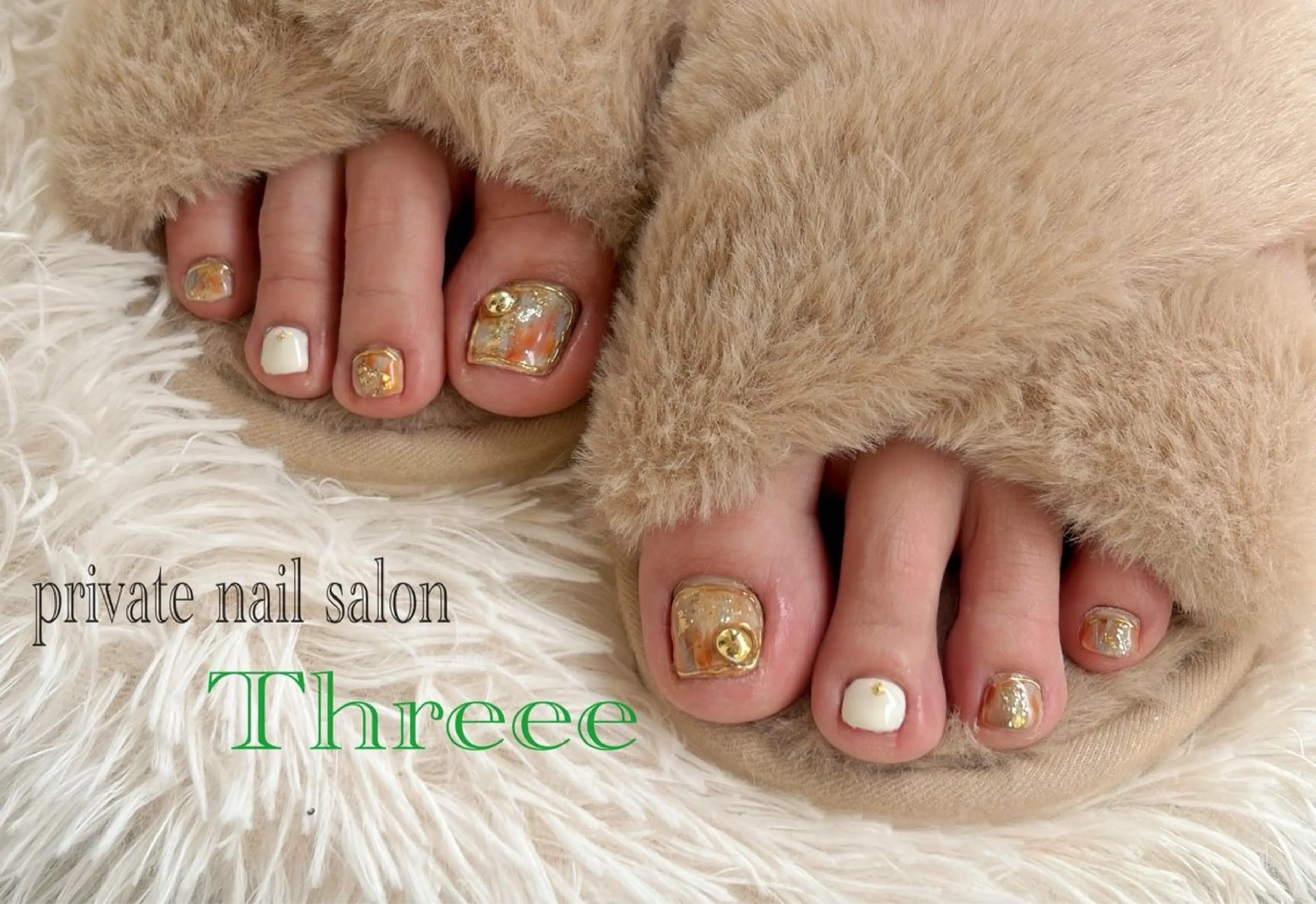 ネイル 大理石ネイル(マーブル) フットネイル Nail salon - Threee　-のネイルデザイン