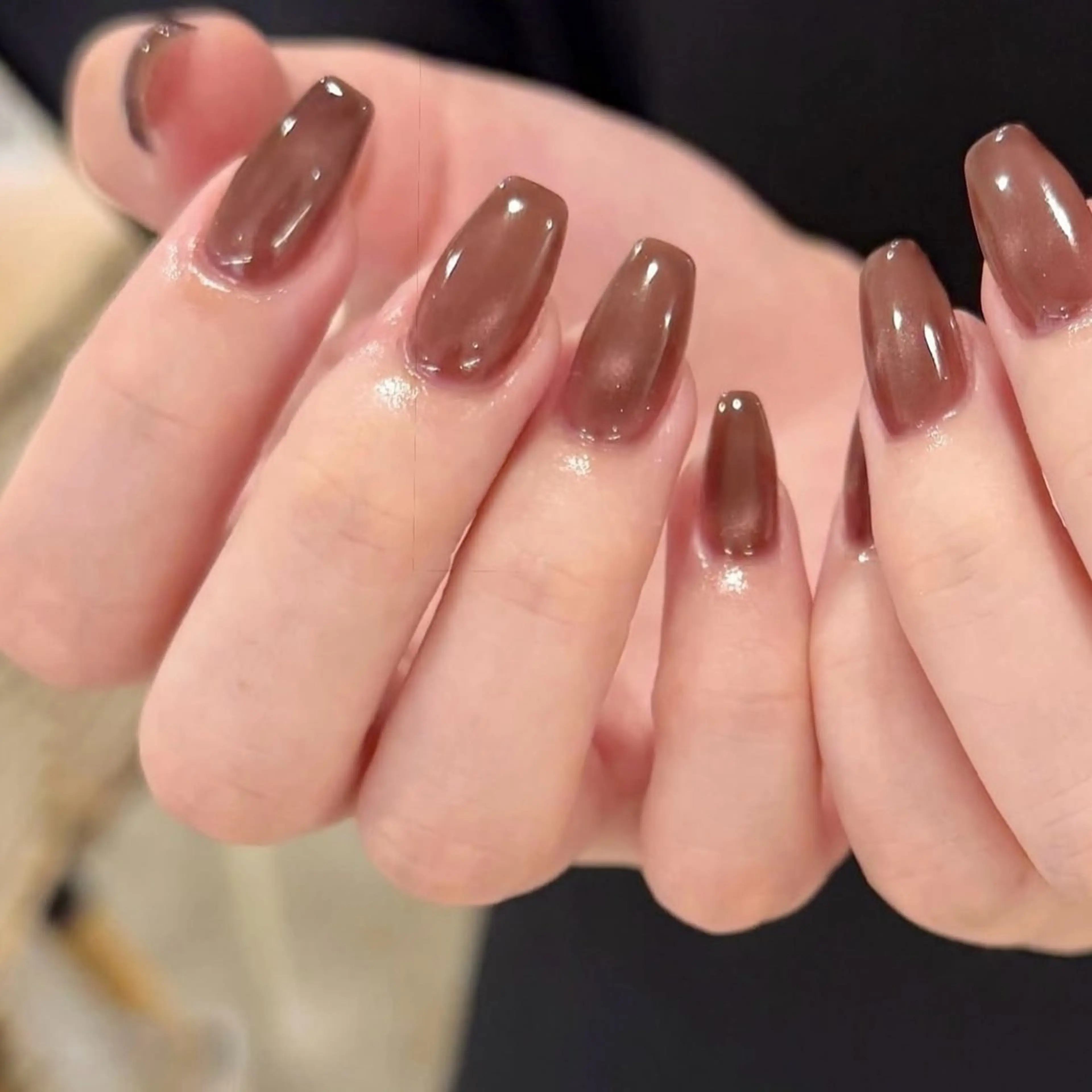 【王道シンプル】自爪マグネットワンカラー/フラッシュネイル¥5500の写真