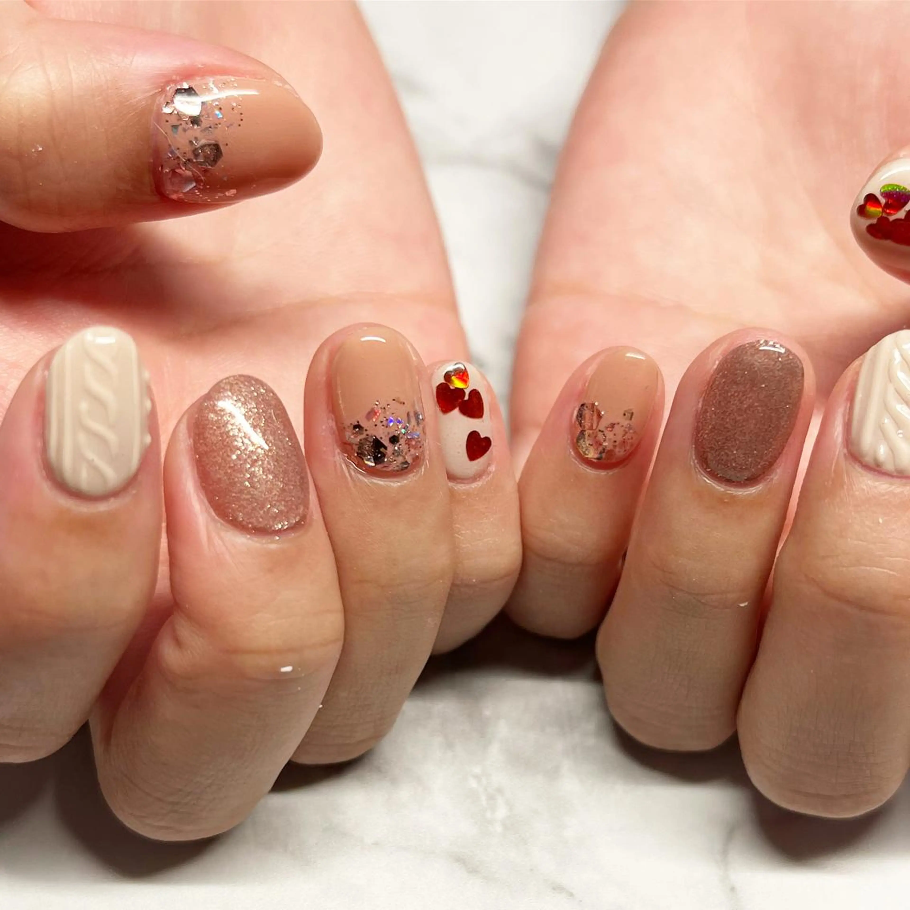 ネイル バレンタイン 冬ネイル 587nail *のネイルデザイン