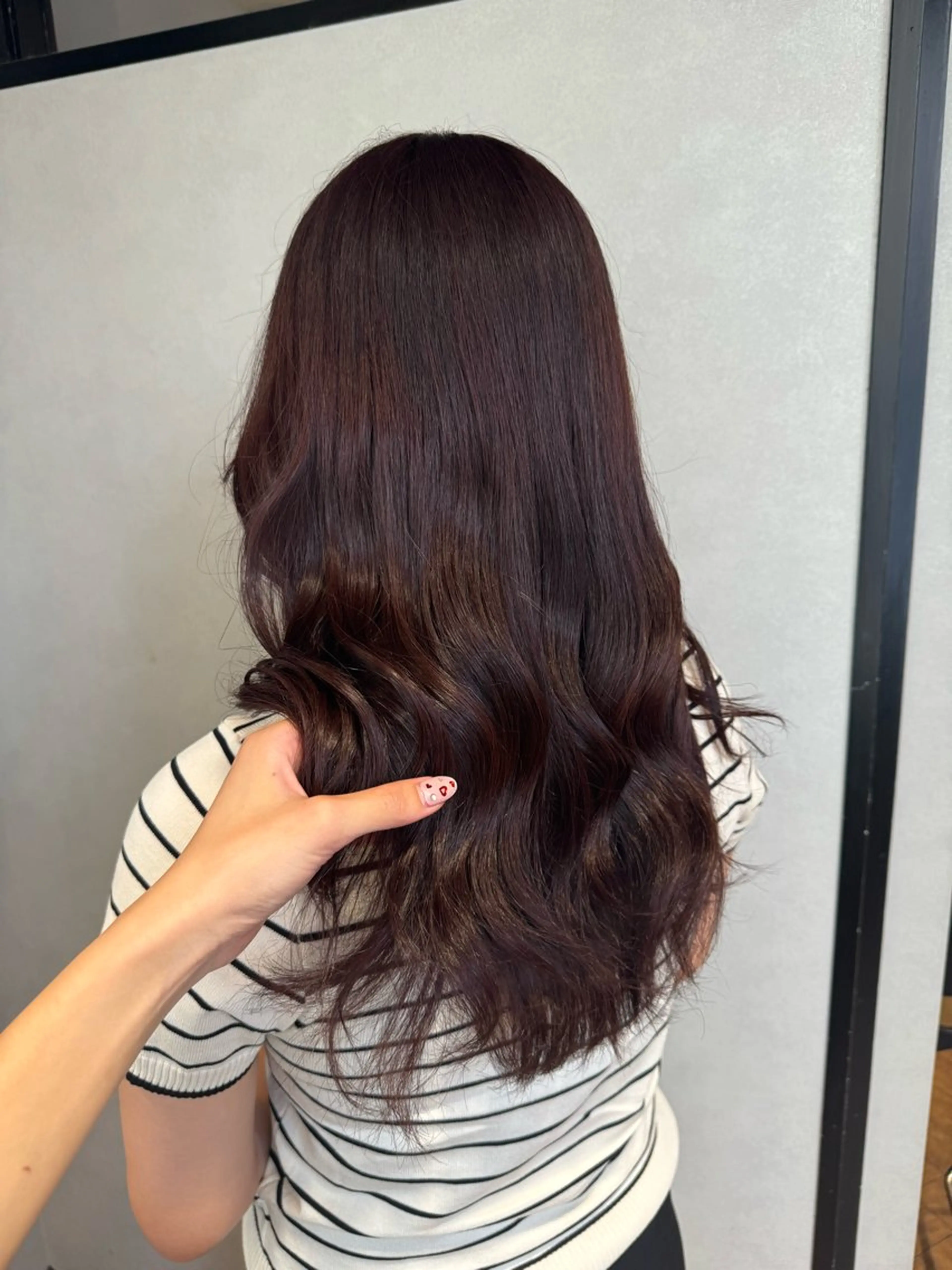 セミロング カラー レッドカラー Rena/メンズヘア /ワンホンヘアのヘアスタイル