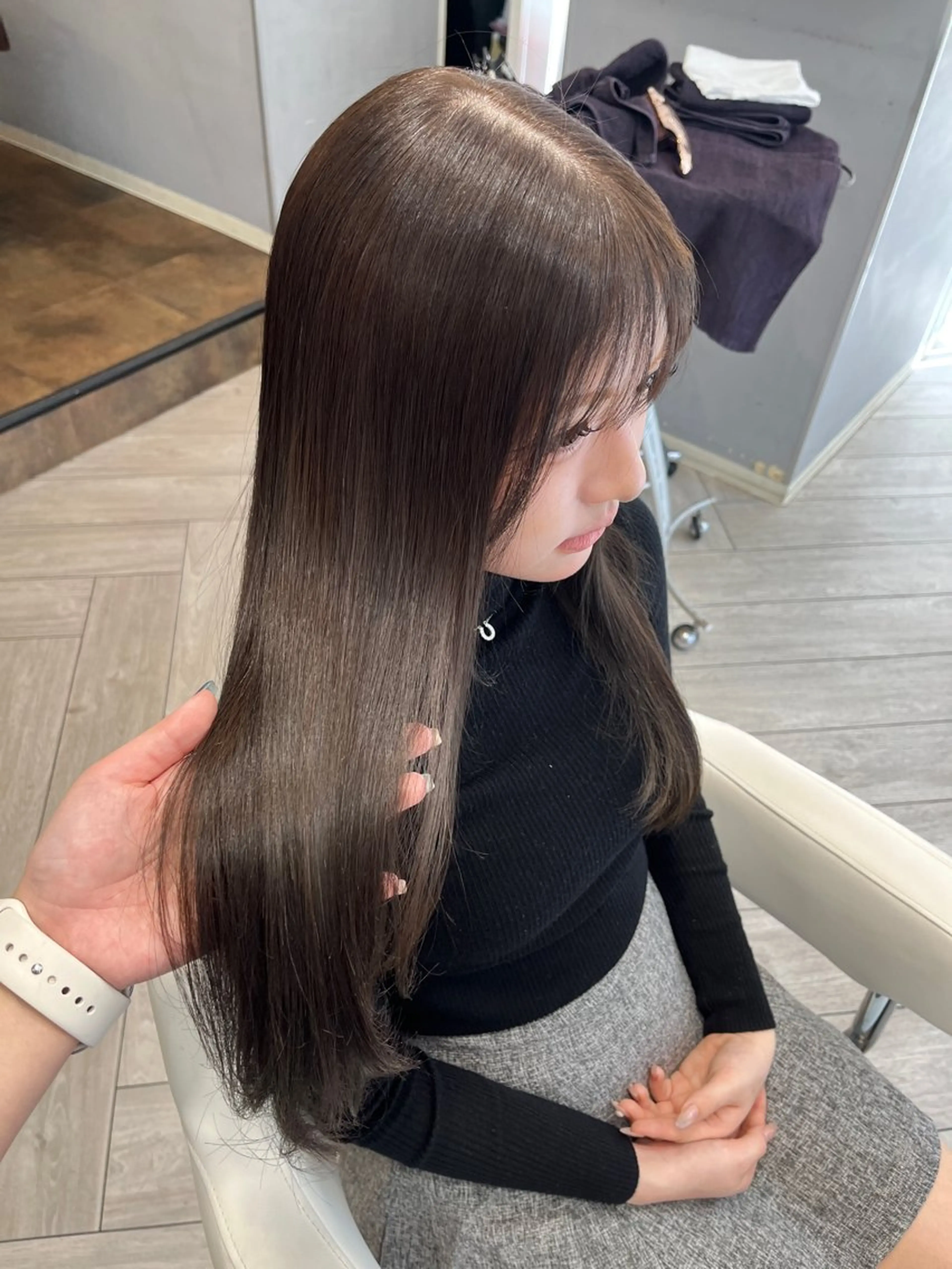 ロング カラー ブリーチ 透明感カラー ダブルカラー ブリーチなしカラー 髪質改善 カット ヘアカラー トリートメント AVANCE. chisatoのヘアスタイル