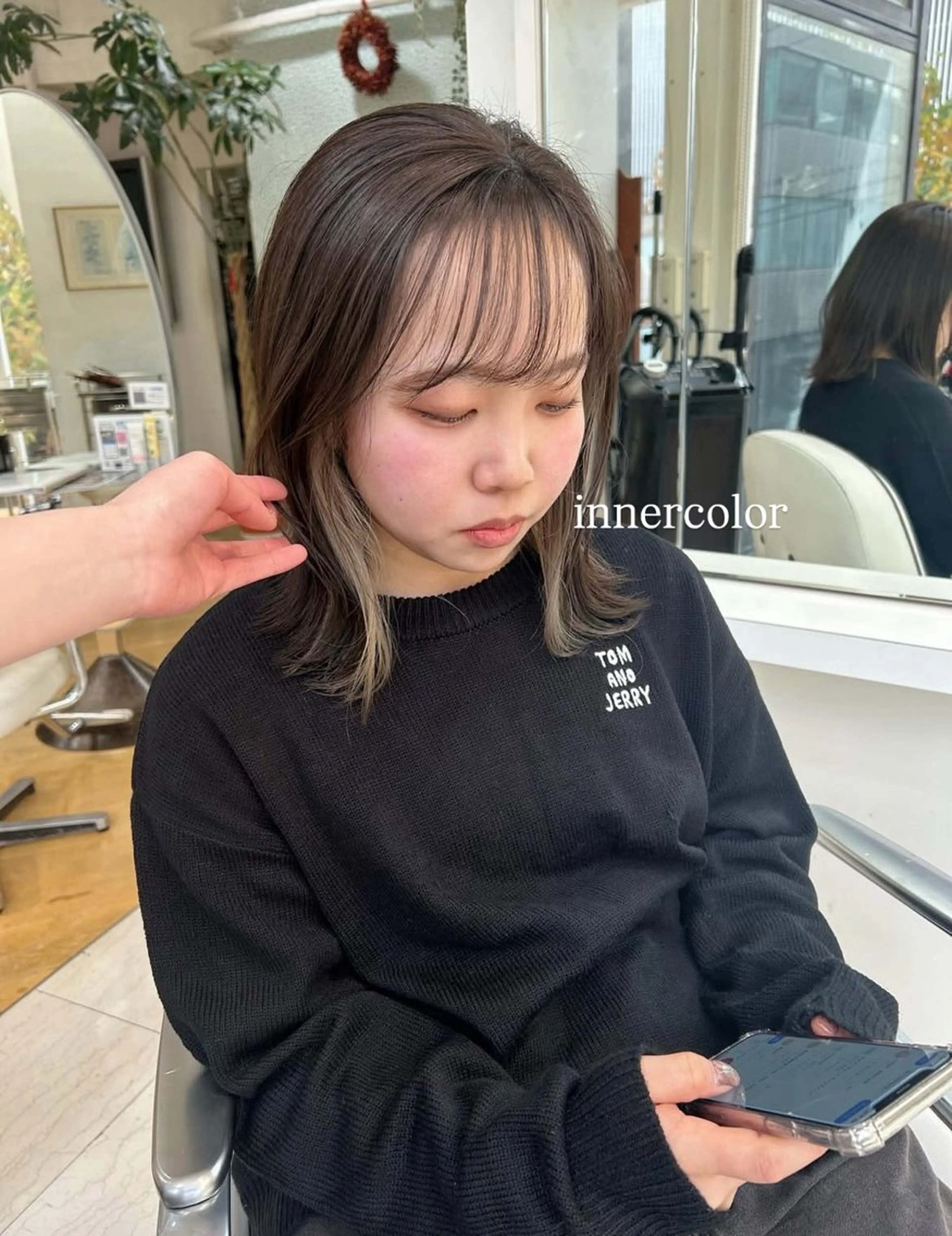 ミディアム カラー ヘアカラー ありむらもえ/ 透明感カラーのヘアスタイル