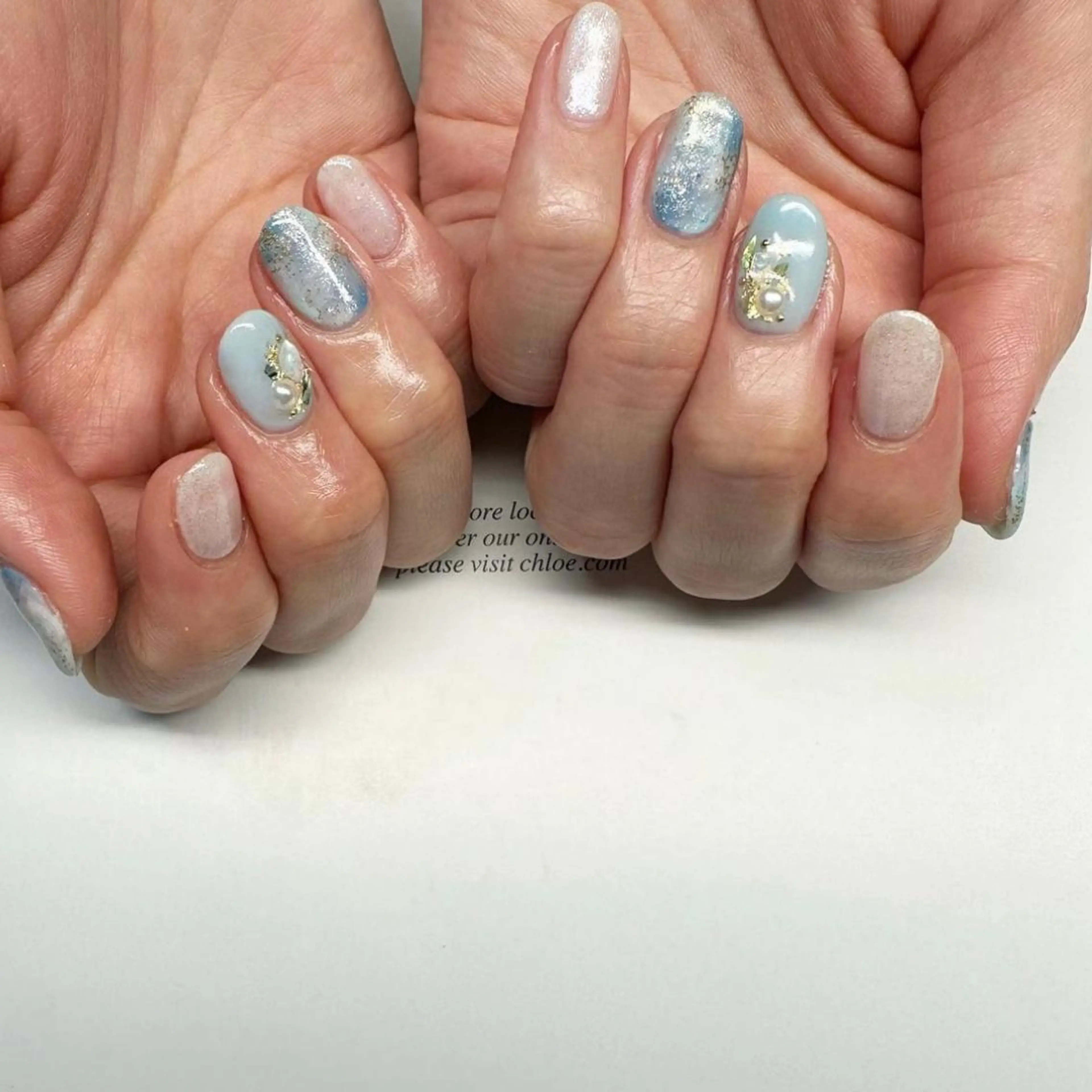 ネイル ブルー ニュアンスネイル 春ネイル 夏ネイル 🪞KAPE NAIL 🪞のネイルデザイン