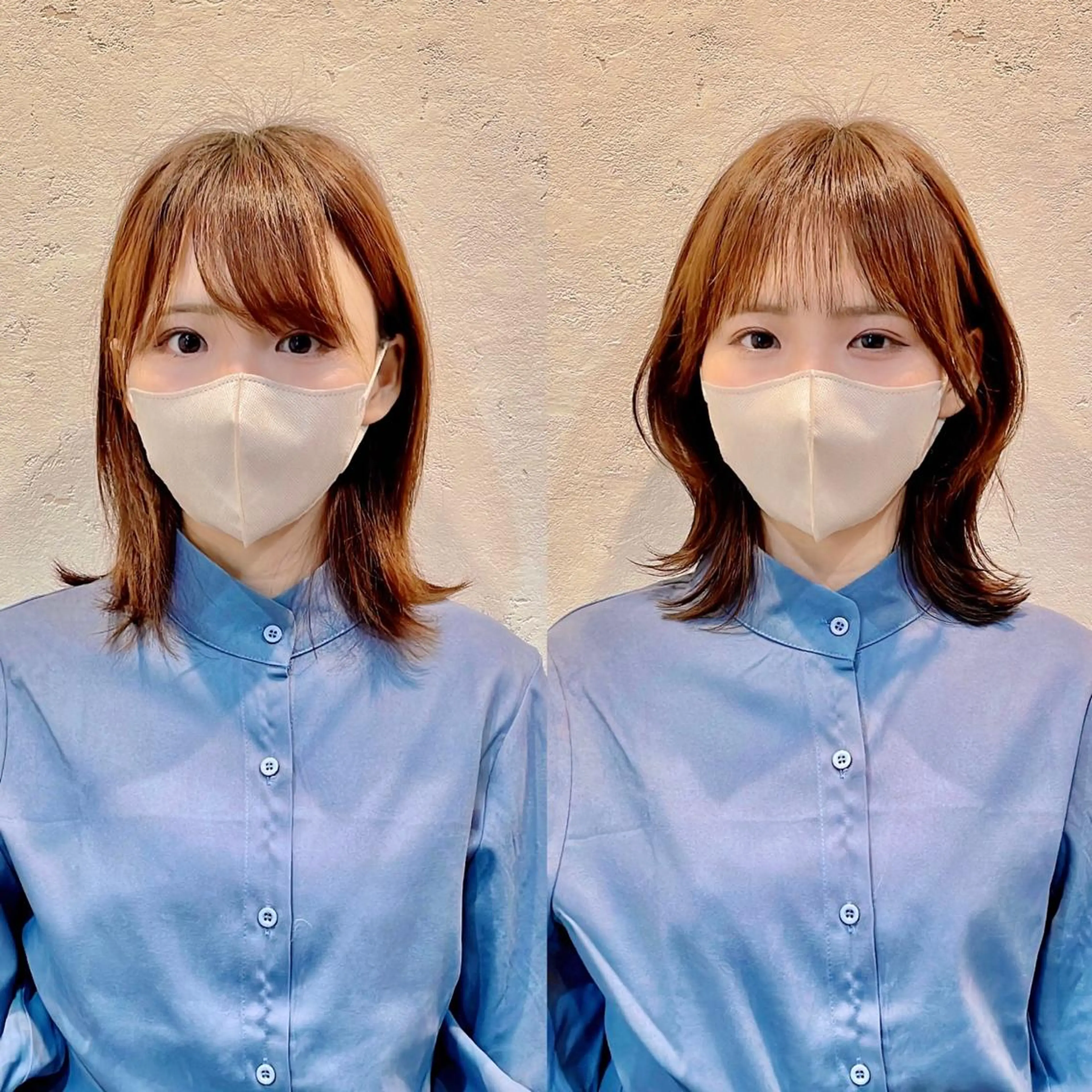 ミディアム カット ヘアカラー トリートメント 🌹ハッシュカット、 レイヤー韓国ヘア🌹のヘアスタイル