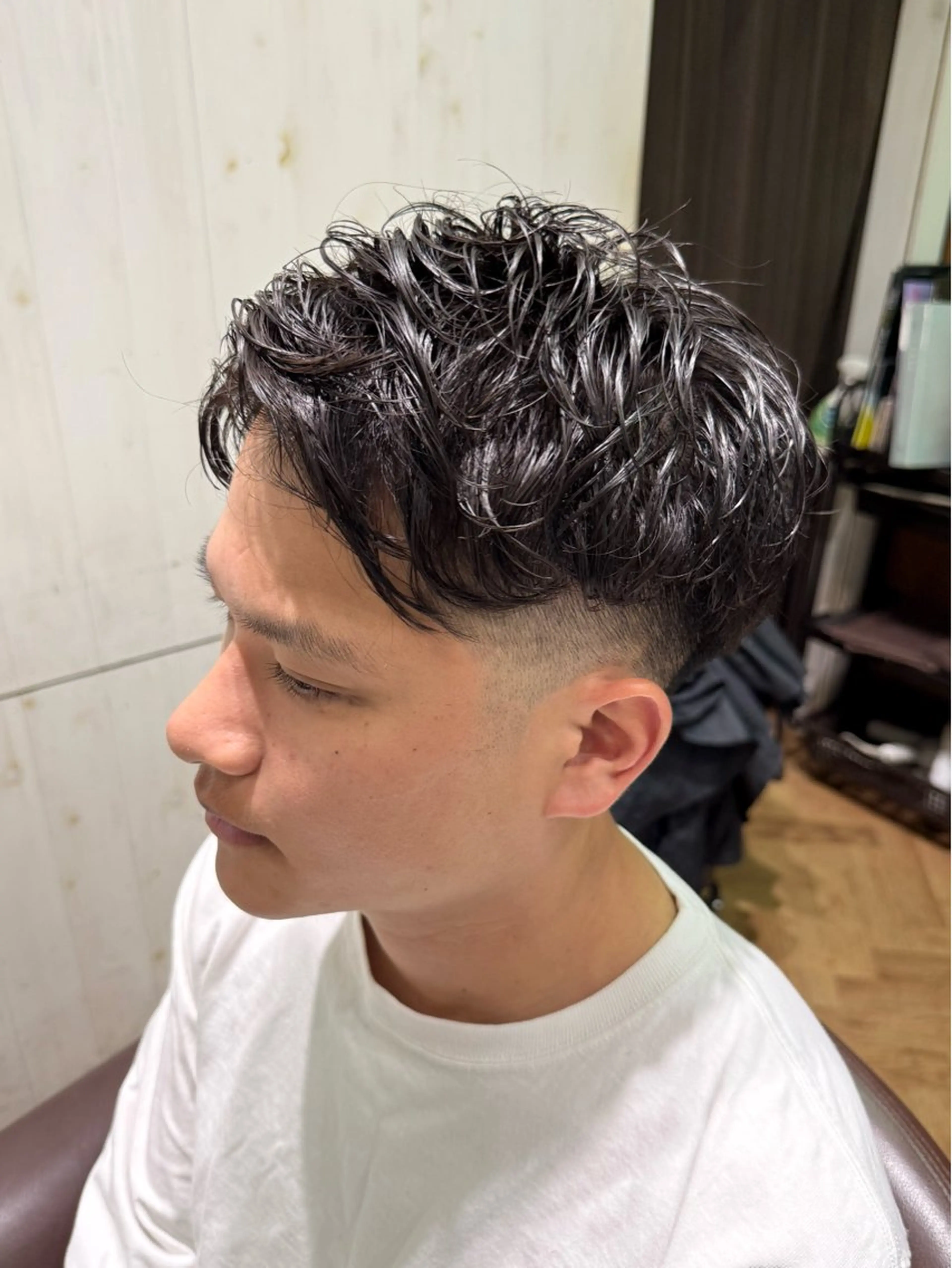 ショート パーマ メンズ メンズパーマ 溝口 槙里也のヘアスタイル
