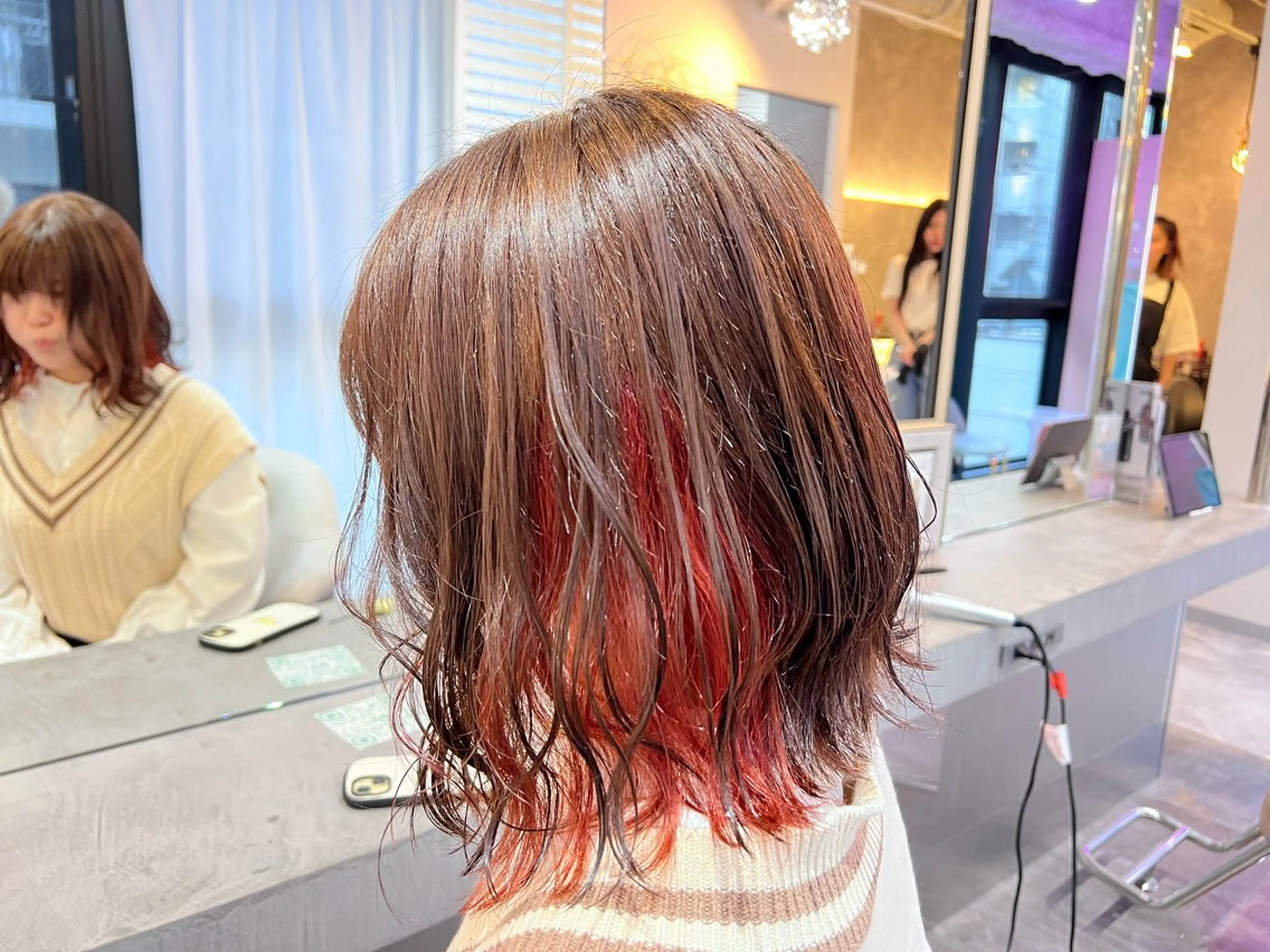 ミディアム 💓Yuri💓 ハイトーン/デザインのヘアスタイル