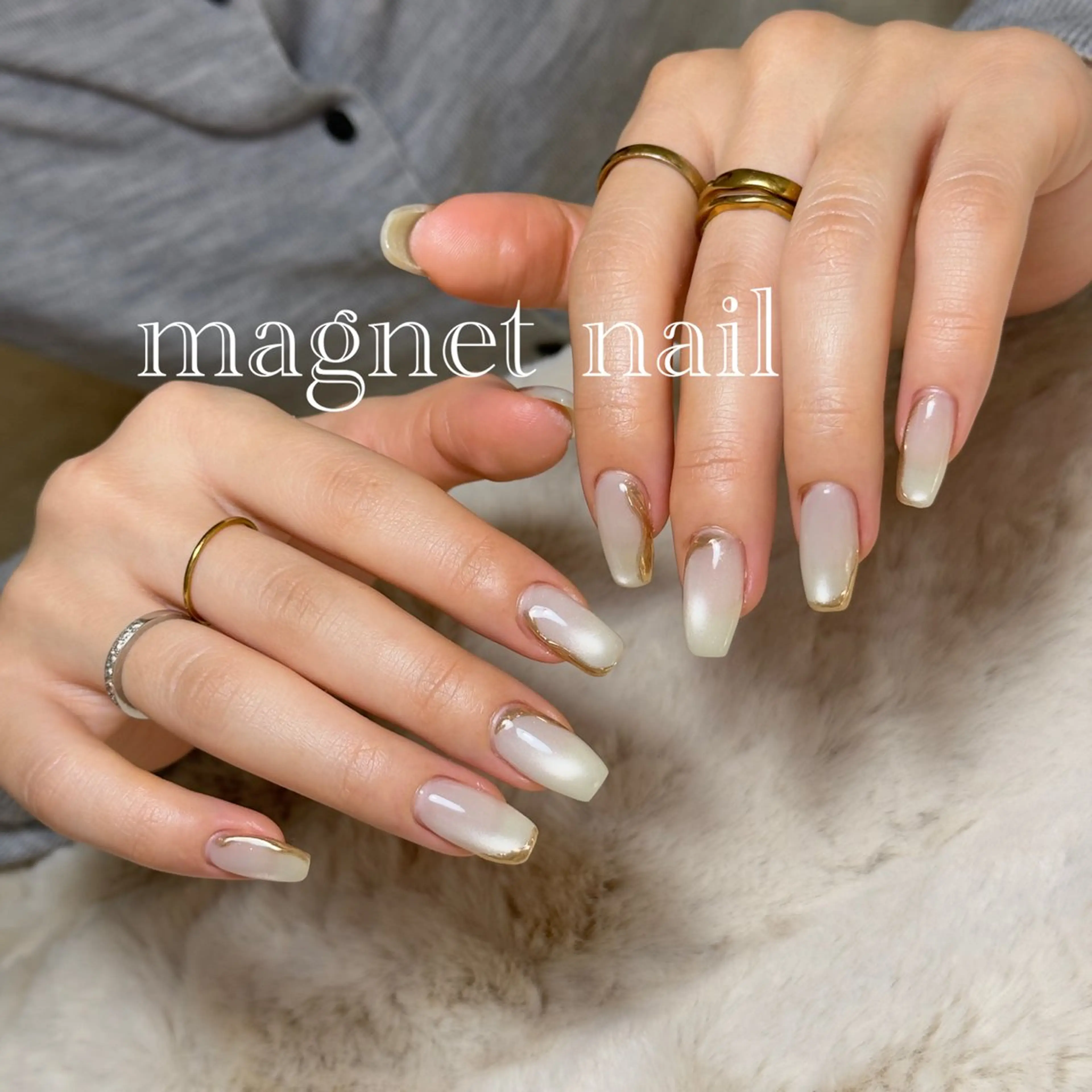 ネイル ゴールド ハンドネイル 'mm  (ミリ) ＭＡＮＡＭＩのネイルデザイン