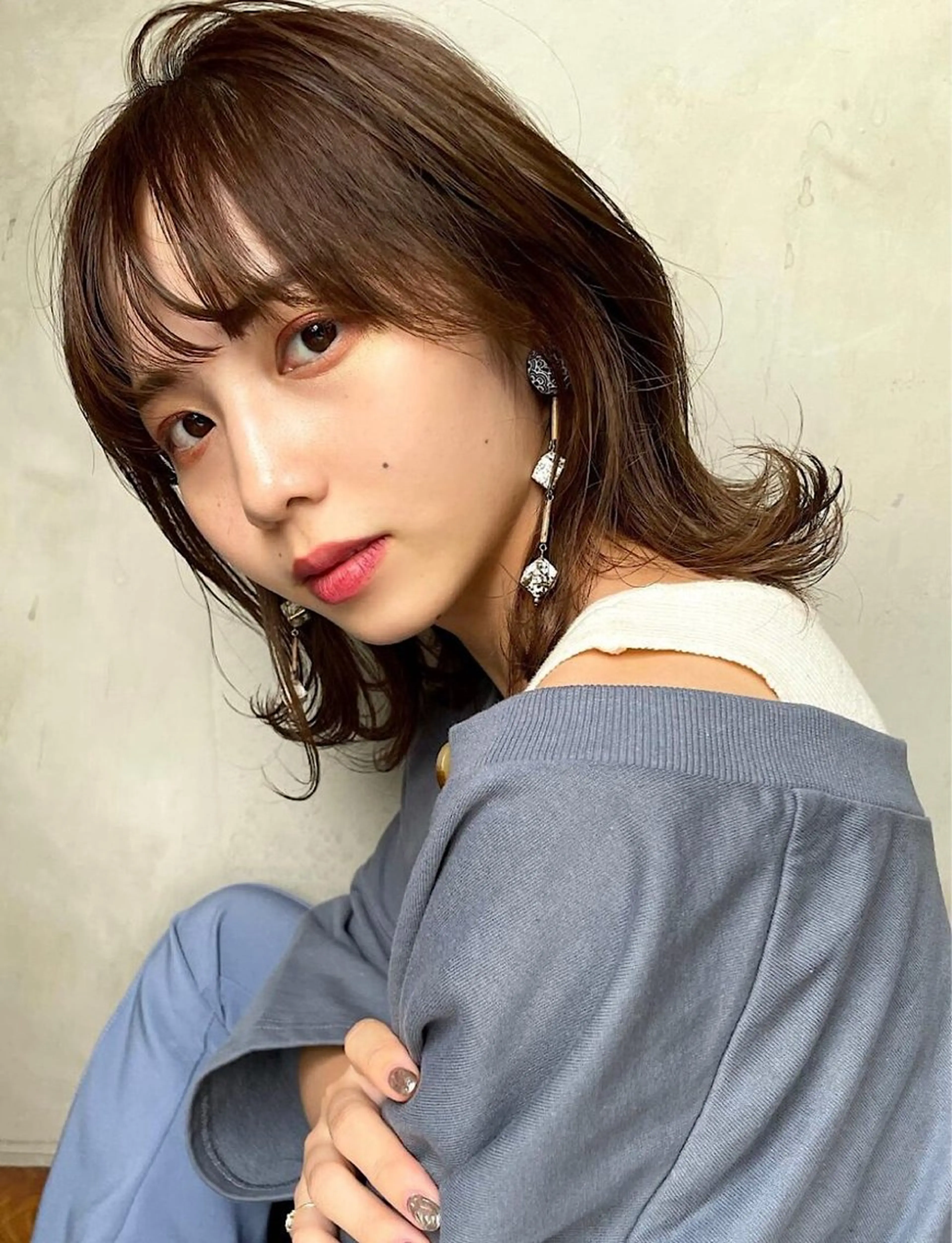 セミロング カラー 透明感カラー ダブルカラー ハイライトカラー イルミナカラー インナーカラー misa🫧ナチュラ ル縮毛矯正/髪質改善のヘアスタイル