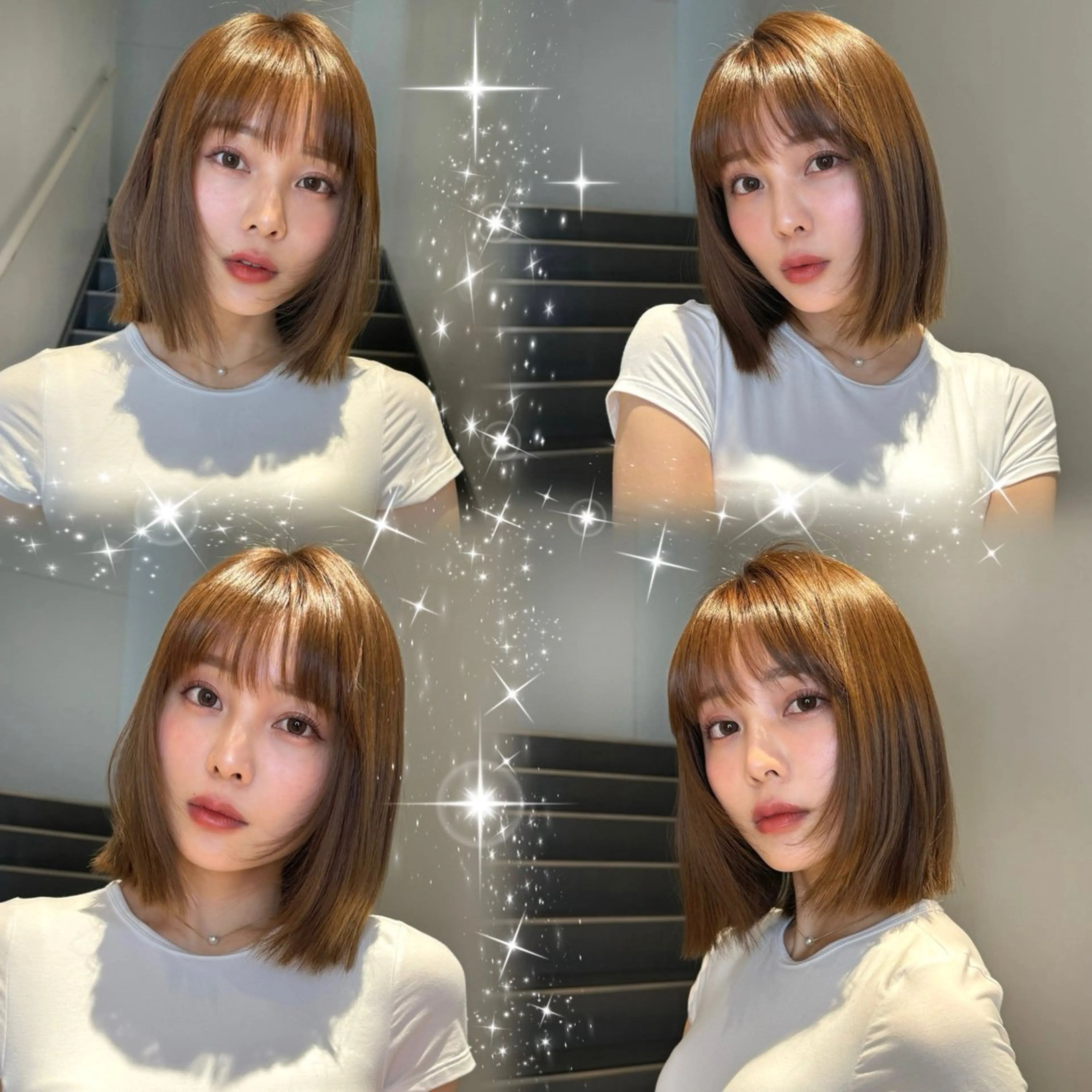 ミディアム カラー パーマ ヘアアレンジ ボブレイヤー ベージュカラー ボブ レイヤーカット カット ヘアカラー トリートメント ヘアセット 小野寺瑞希 /最小顔カットのヘアスタイル