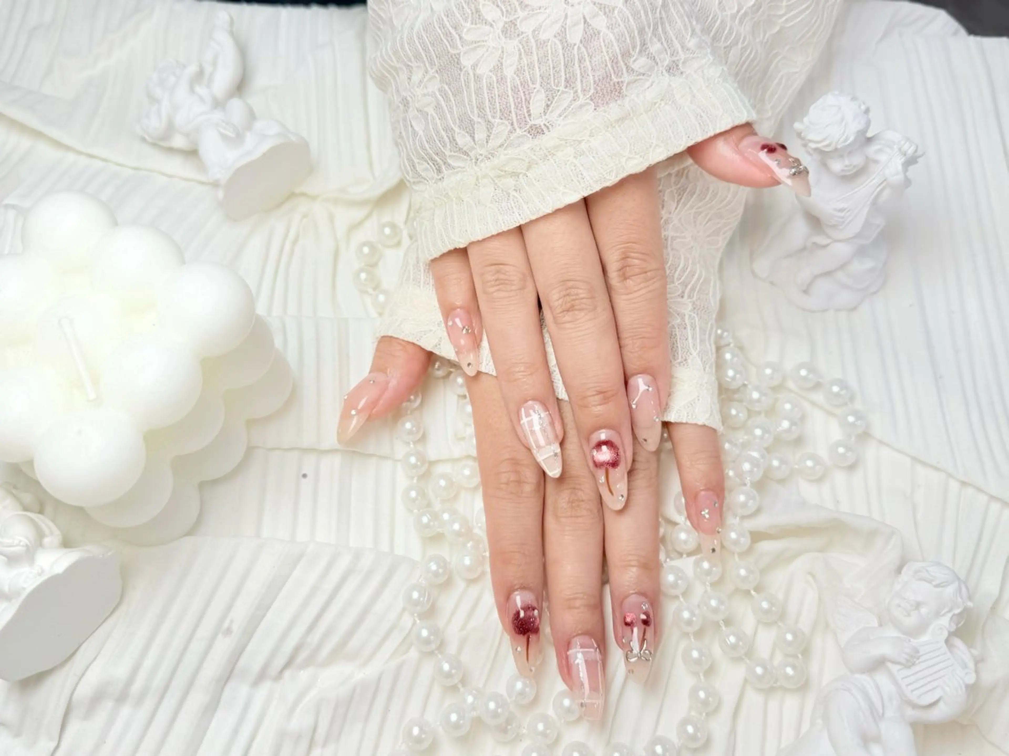 ネイル アートネイル フットネイル ジェルネイル ハート マグネットネイル Babarla　Nail　Salon所属・babarla Nailのネイルデザイン