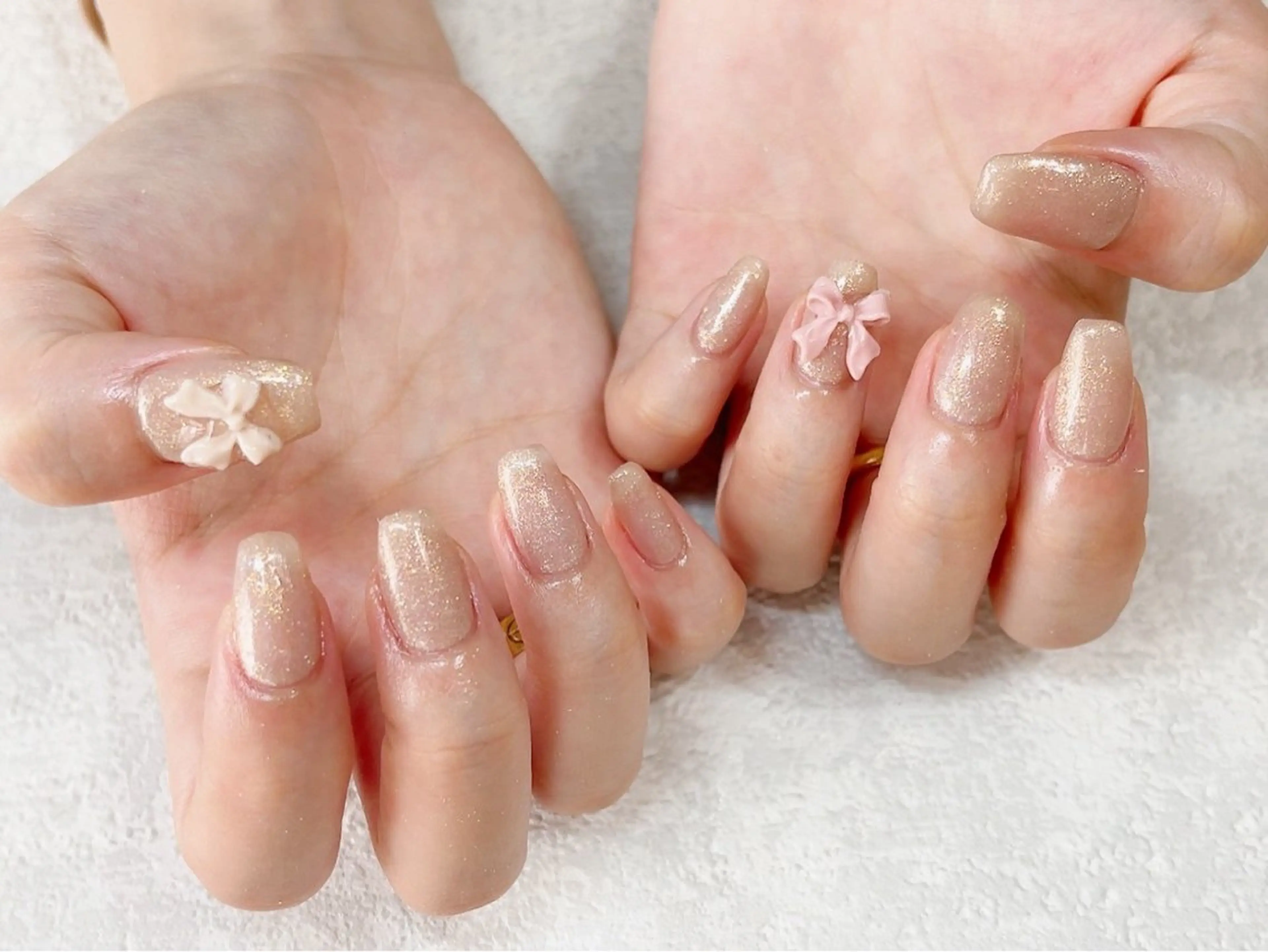 ネイル ジェルネイル マグネットネイル メンズネイル パラジェル リボン kiki nail たまプラーザのネイルデザイン