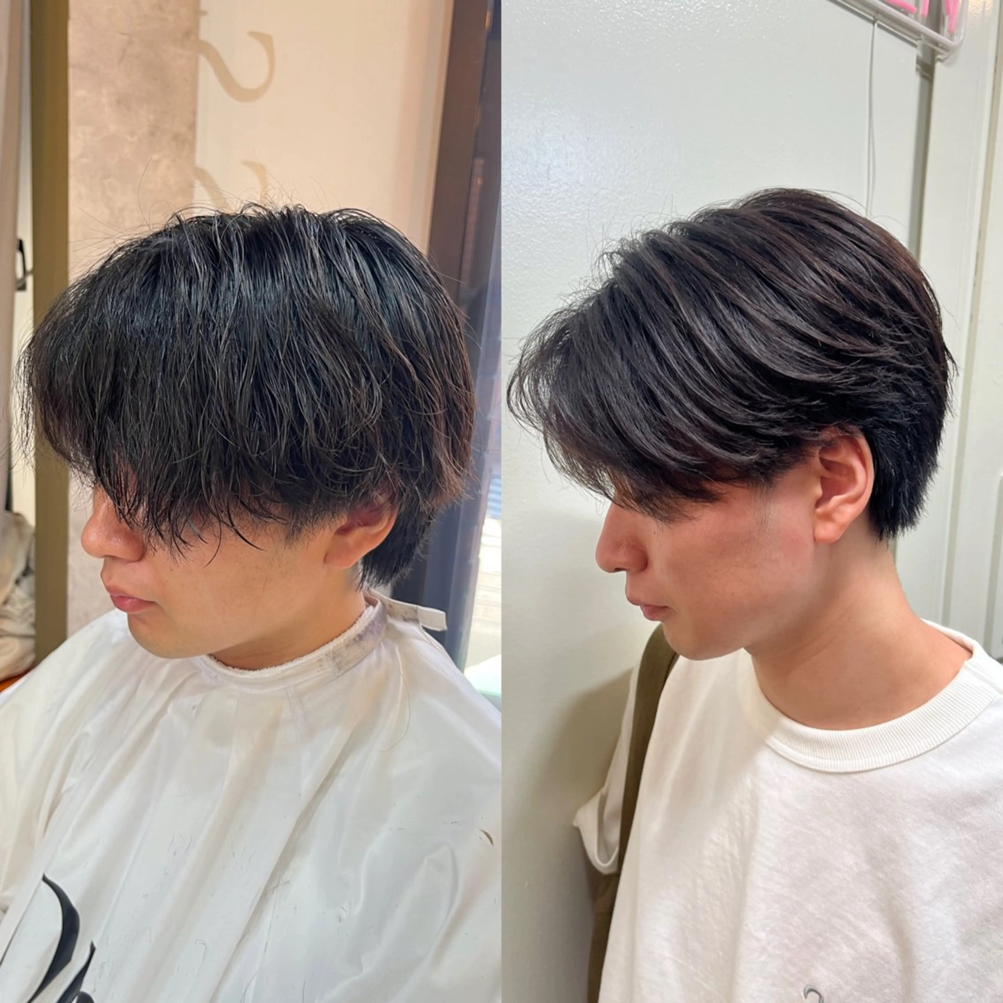 ショート パーマ メンズ メンズパーマ ニュアンスパーマ カット パーマ 韓国メンズヘア/ 毛流れヘア　須田龍世のヘアスタイル