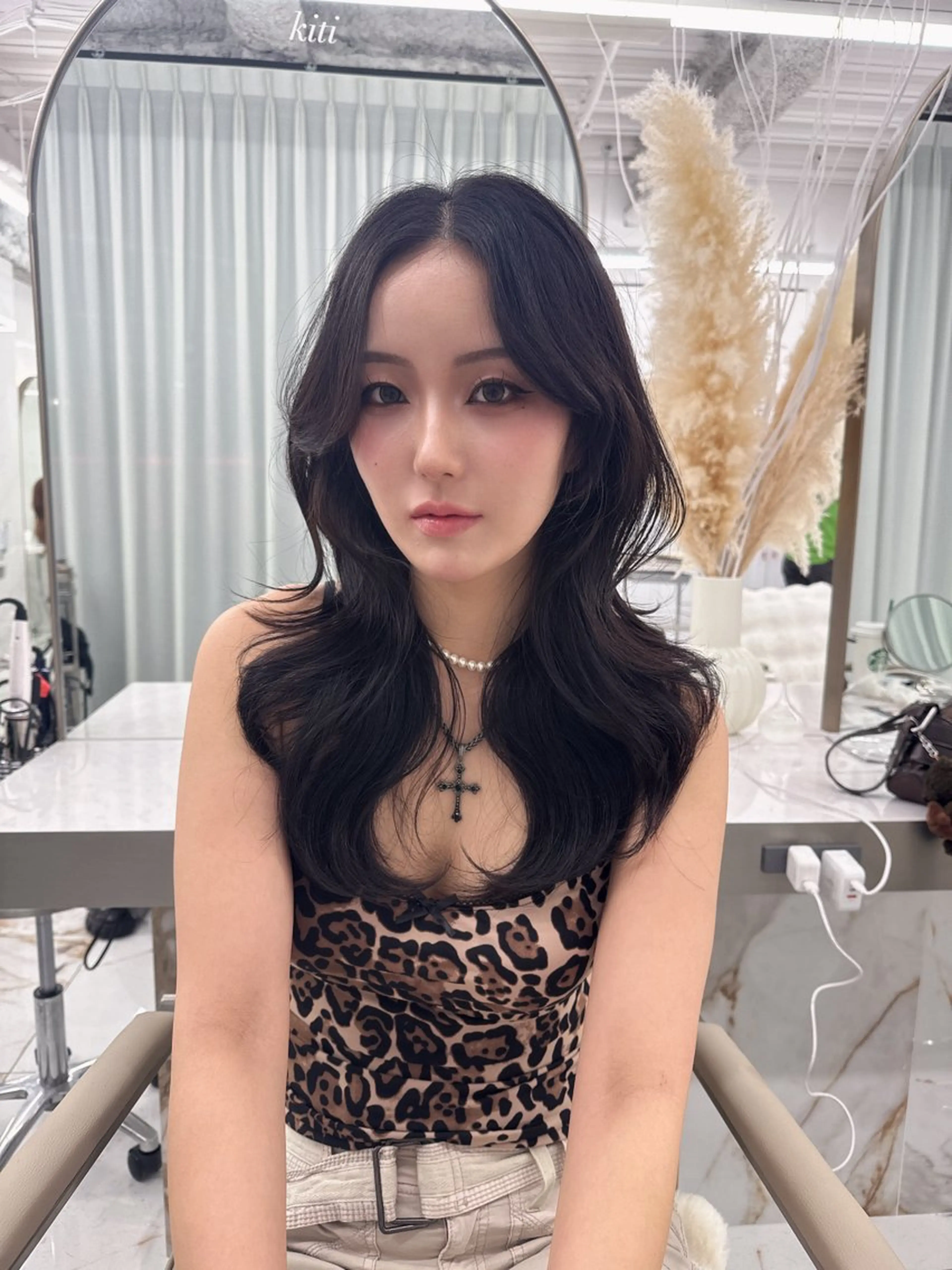 ロング のり🐼顔まわり/ 韓国/レイヤーカットのヘアスタイル