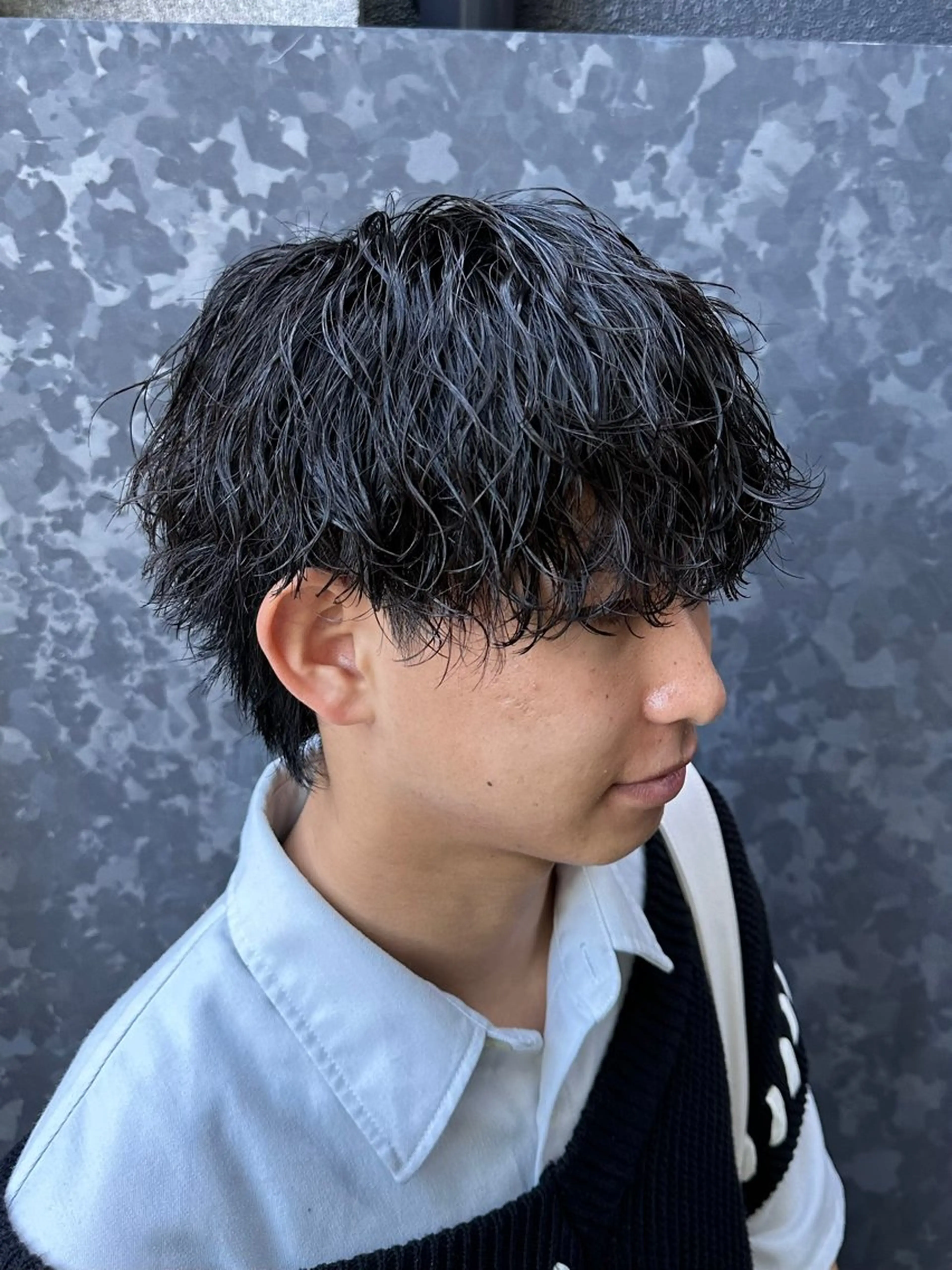 パーマ メンズ カット パーマ ニュアンス/シャドウ /韓国系/梅田茶屋町のヘアスタイル