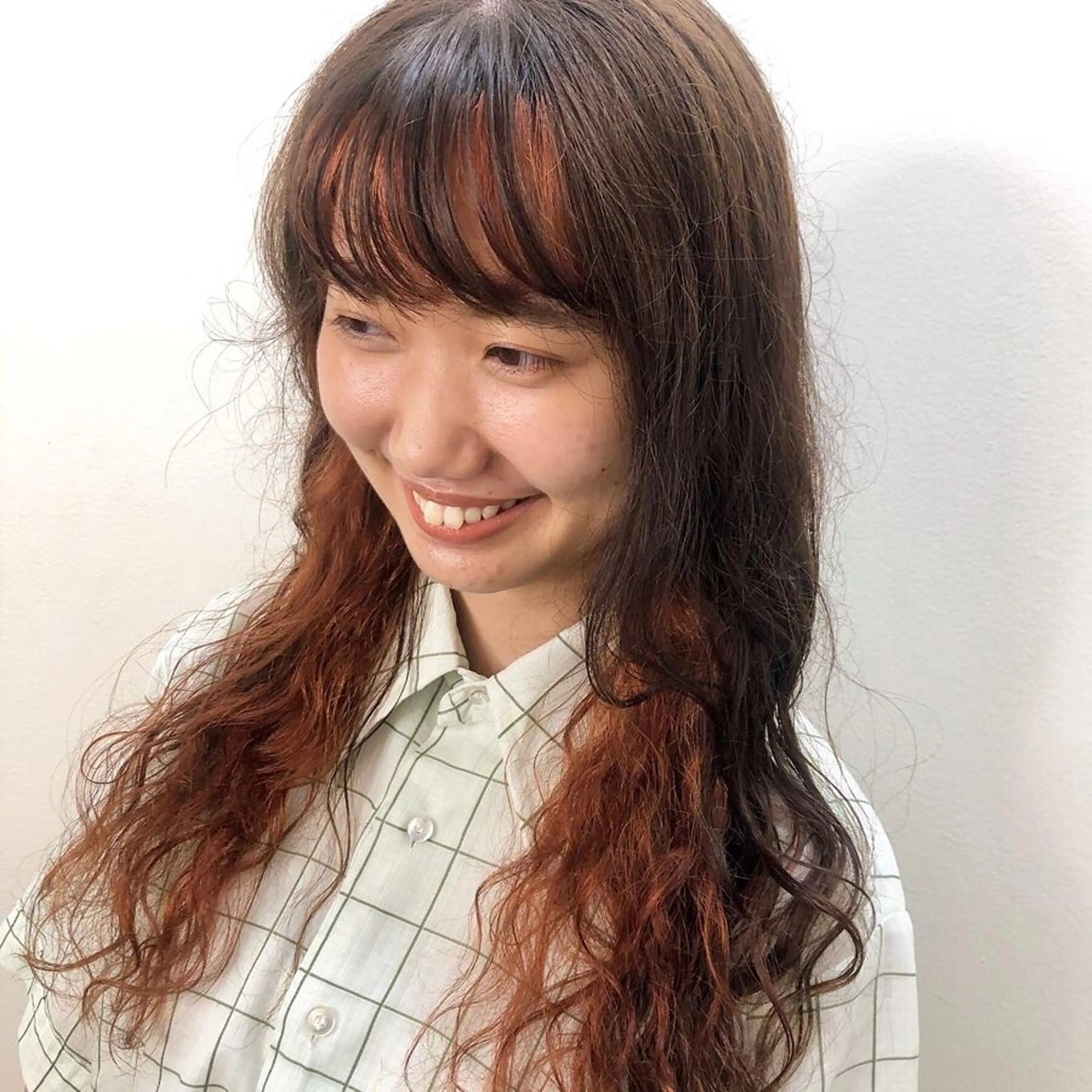 カラー ベージュカラー ブリーチ オレンジ ショート/パーマ/ カラー/FUKOのヘアスタイル