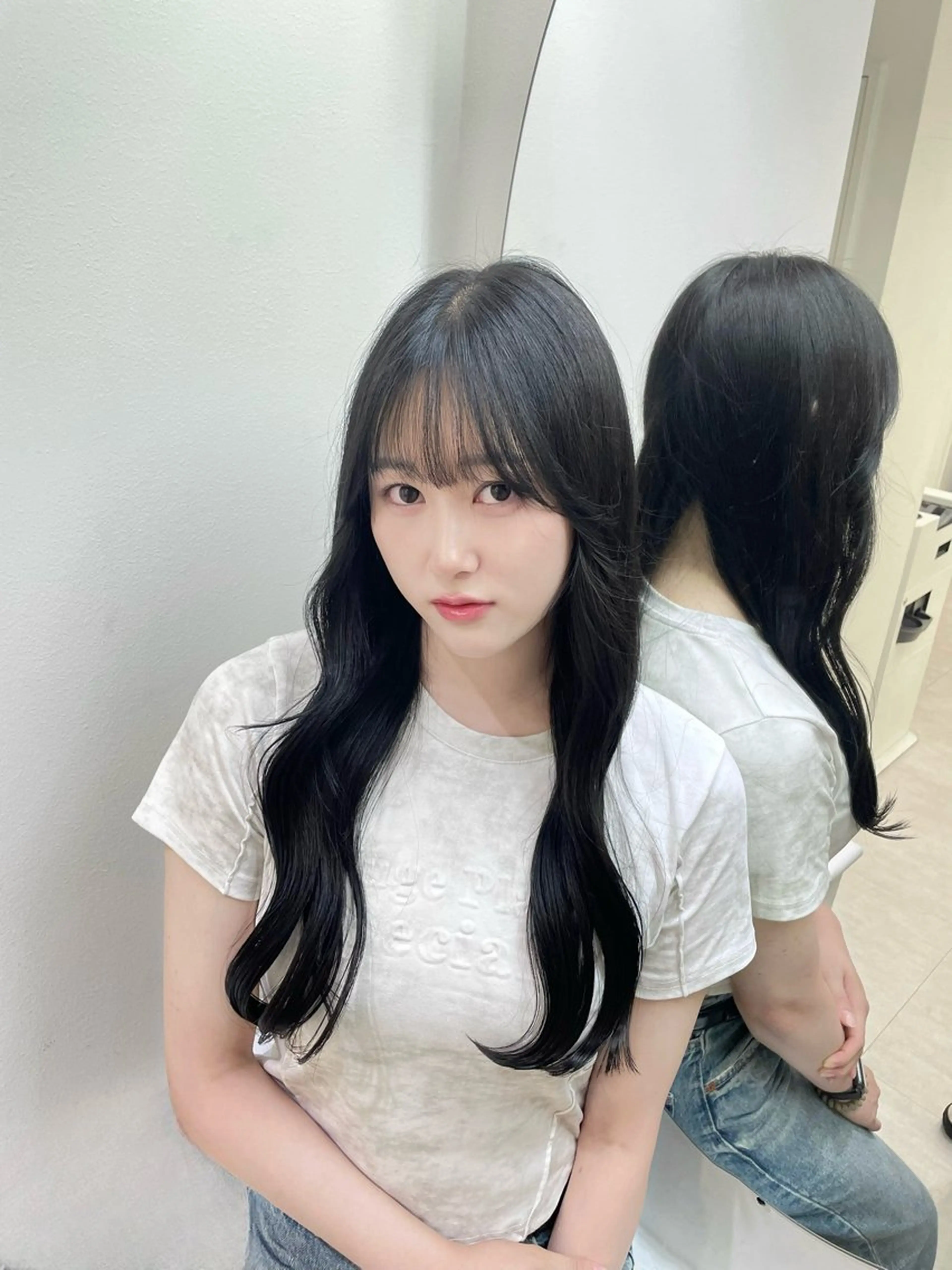 ロング カラー ヘアアレンジ 透明感カラー 韓国ガーリーヘア🎀 Sayaka🤍のヘアスタイル