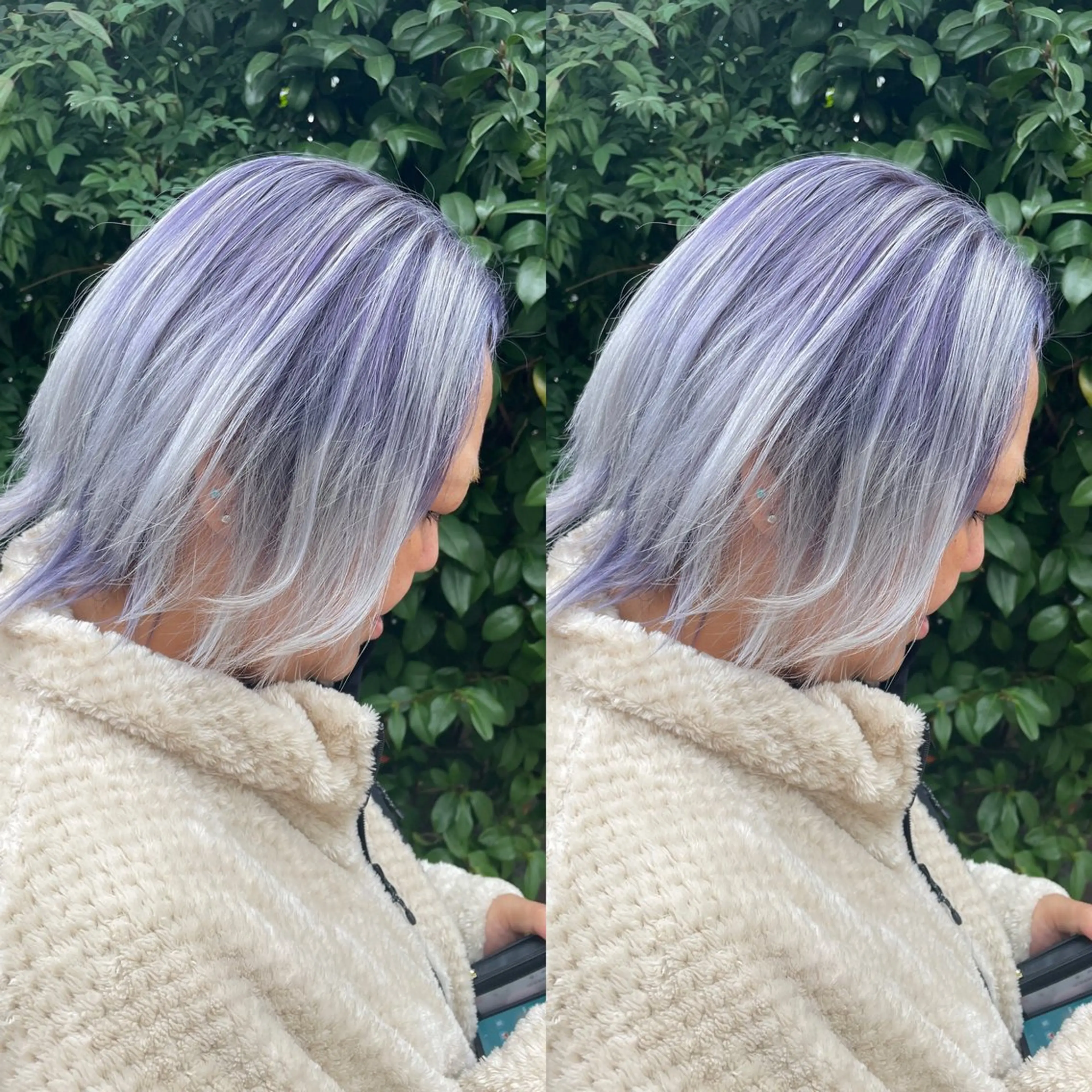 ショート カラー バレイヤージュ ラベンダーカラー シルバー レイヤーカット トリートメント 👑派手髪/カット 👑ANRYのヘアスタイル