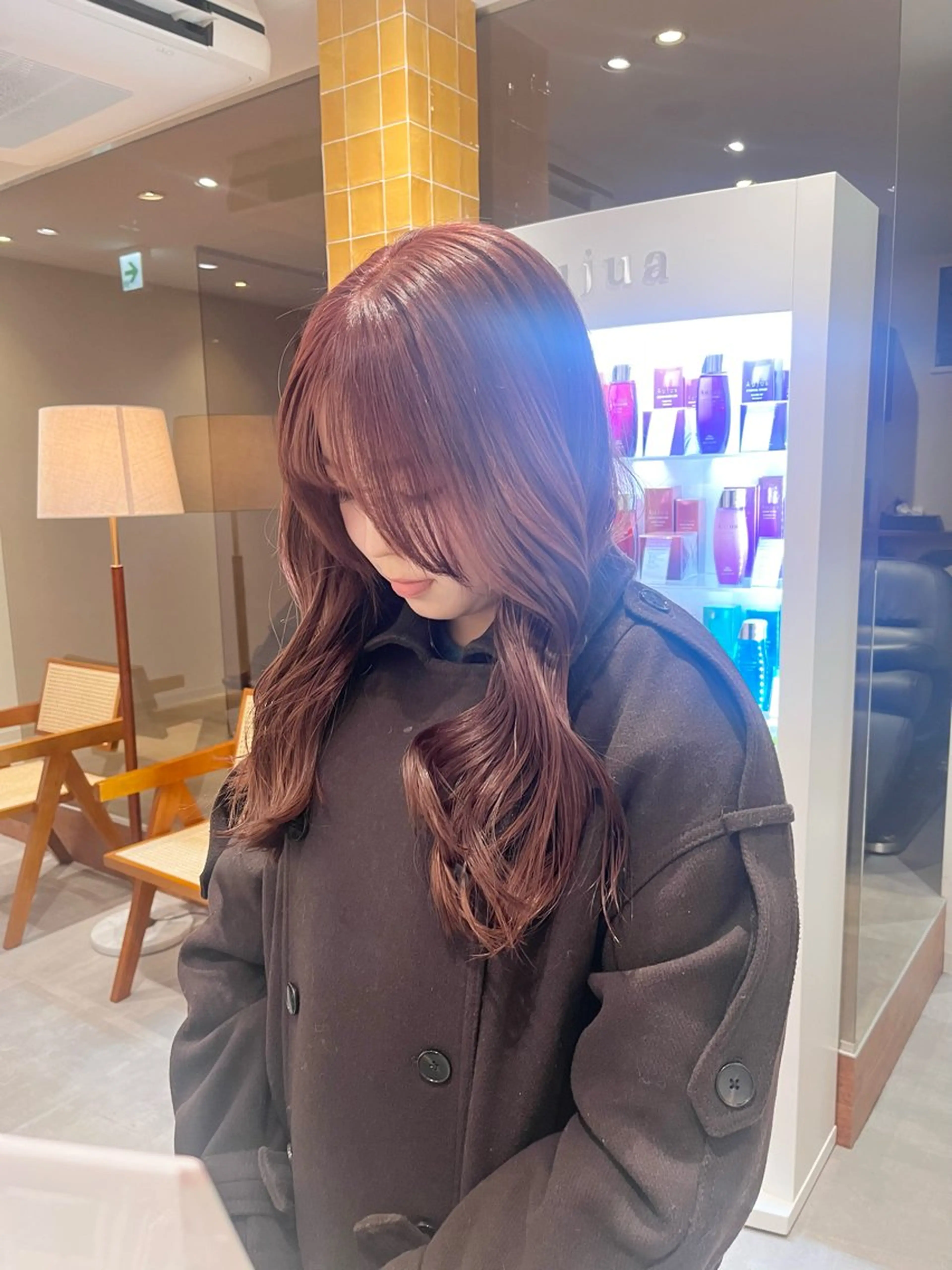 ロング カラー ベージュカラー ブリーチ ダブルカラー ブリーチなしカラー ピンクカラー カット ヘアカラー トリートメント レイヤー🩵透明感 ೀユイ🌙のヘアスタイル