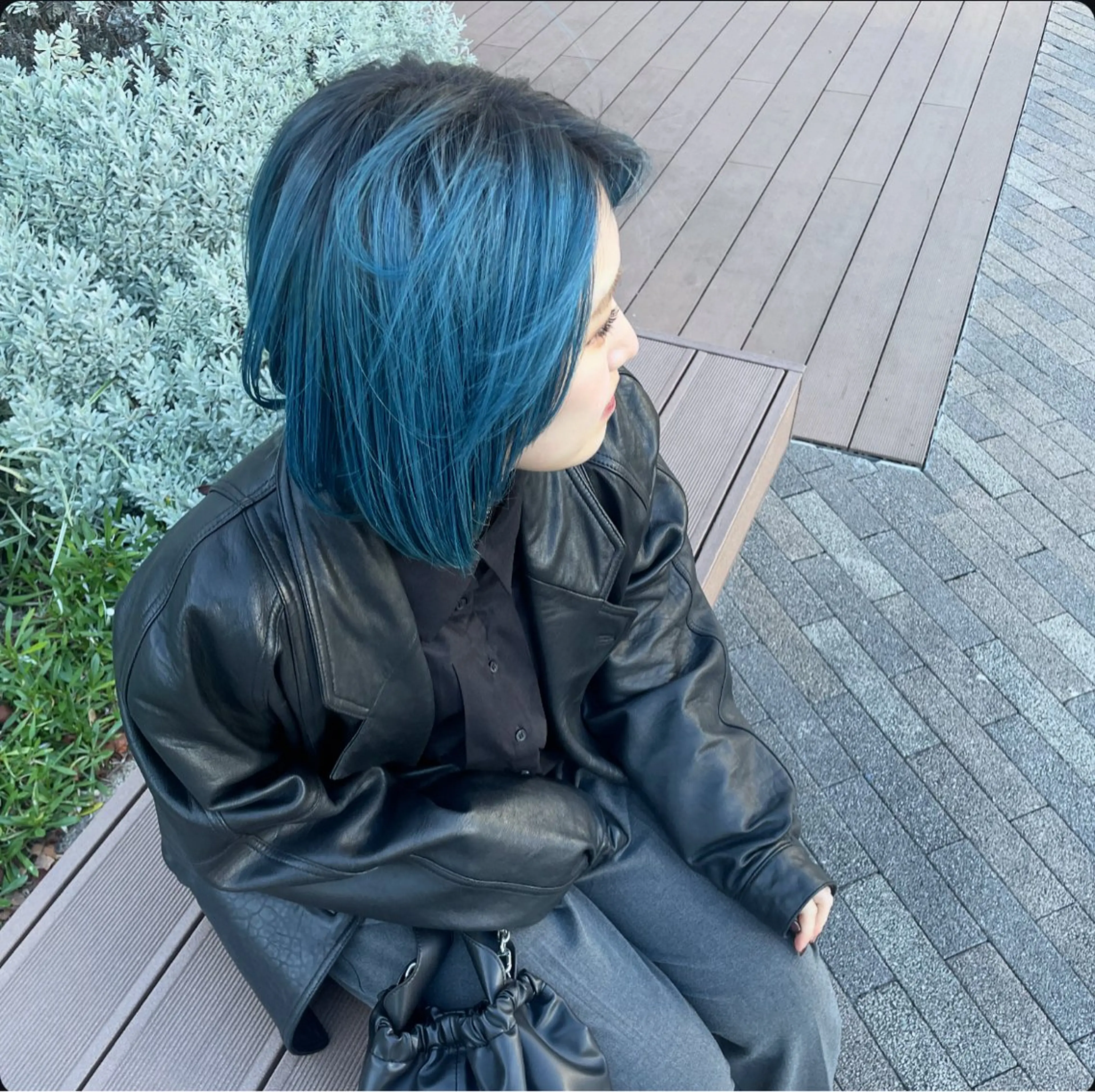 カラー 黒髪 ブリーチ Hiyori/透明感 /ボブ/矢場町のヘアスタイル