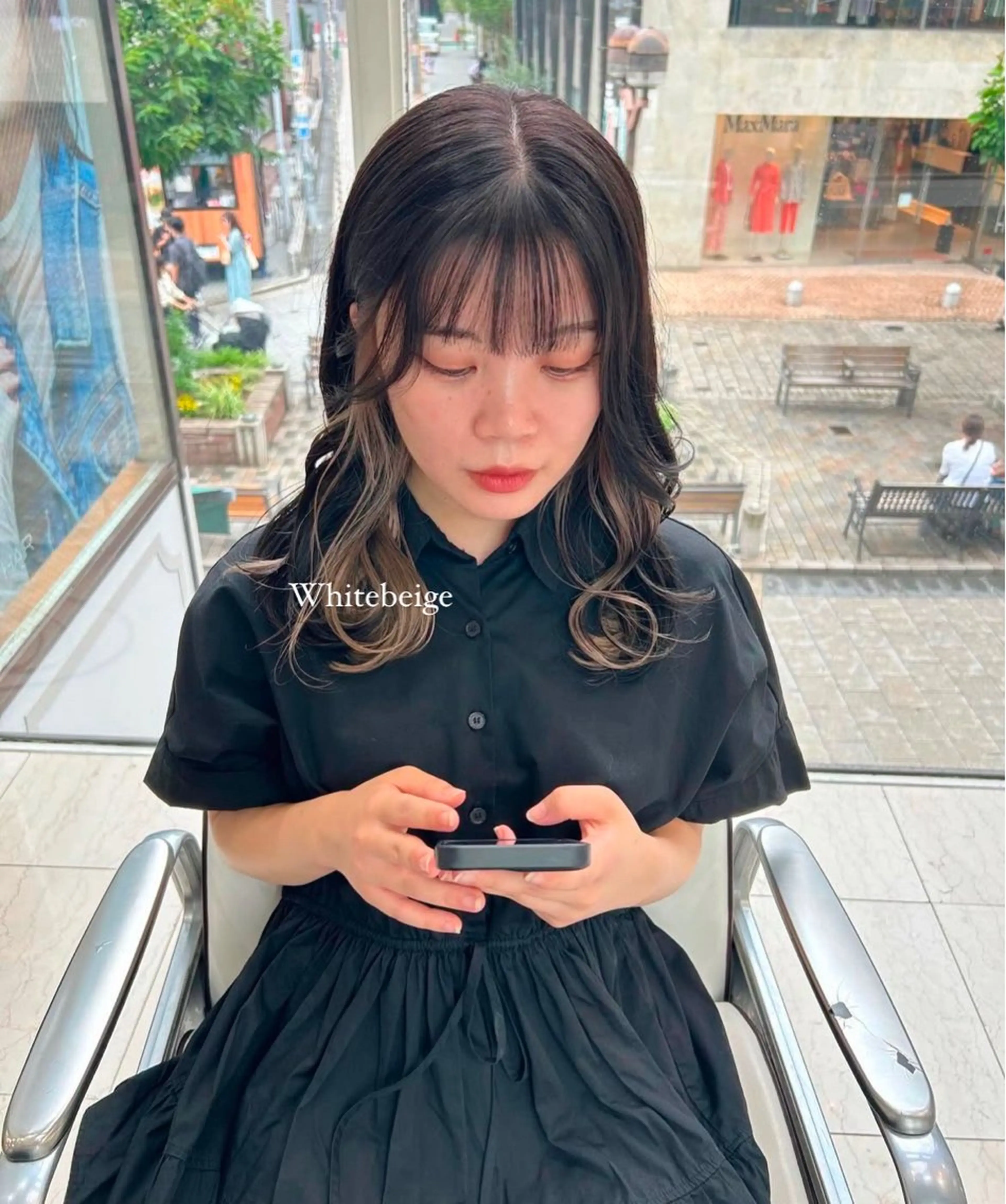 ミディアム ヘアカラー ありむらもえ/ 透明感カラーのヘアスタイル