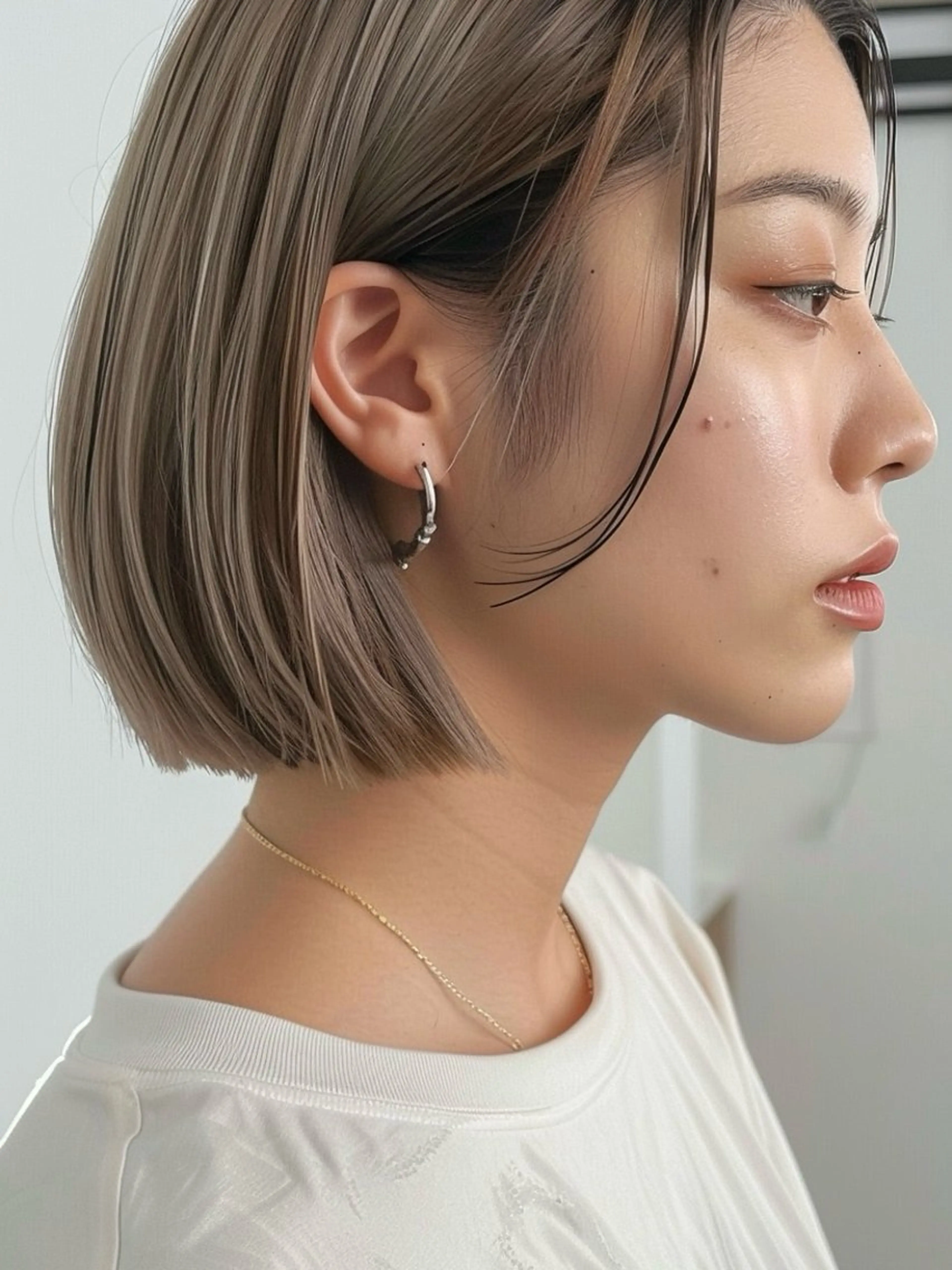 ミディアム カラー ハイライトカラー ボブ ハイライト ヘアカラー 成城美容室 YOSHIMURAのヘアスタイル