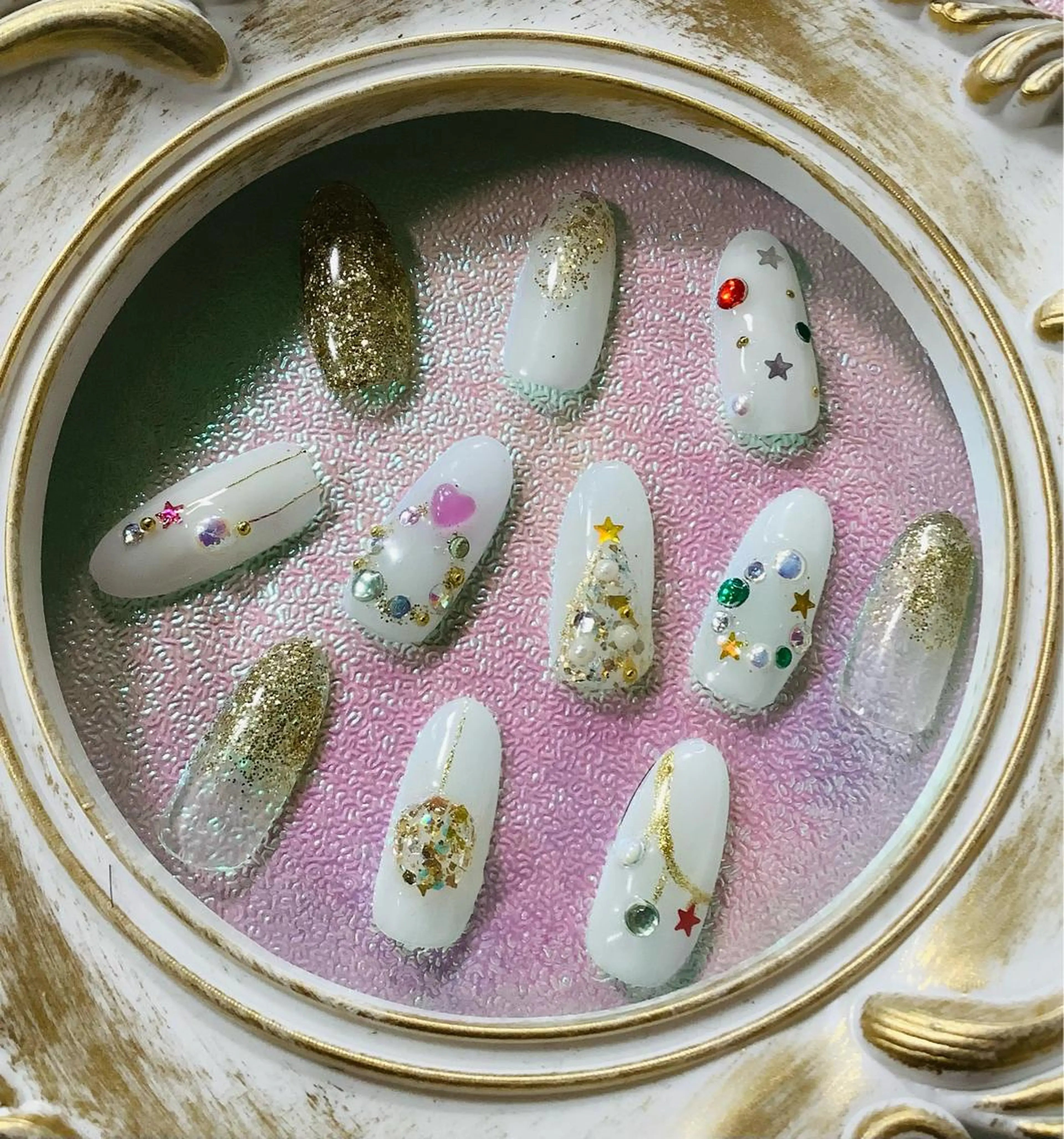 ネイル アートネイル 冬ネイル クリスマス 横尾 麻里のネイルデザイン