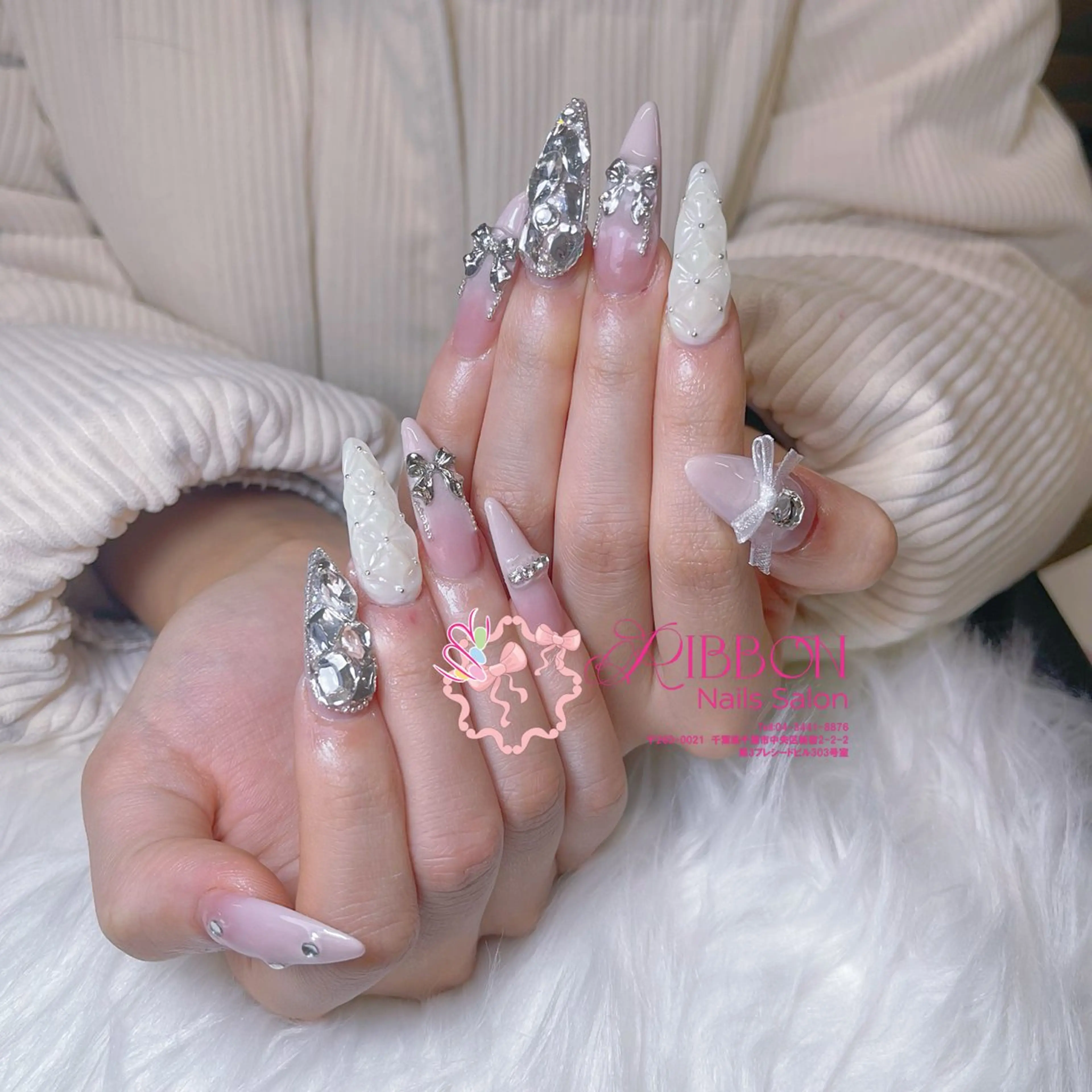 ネイル チークネイル フットネイル フレンチネイル グラデーション 韓国ネイル ハンドネイル Ribbonnail salonのネイルデザイン