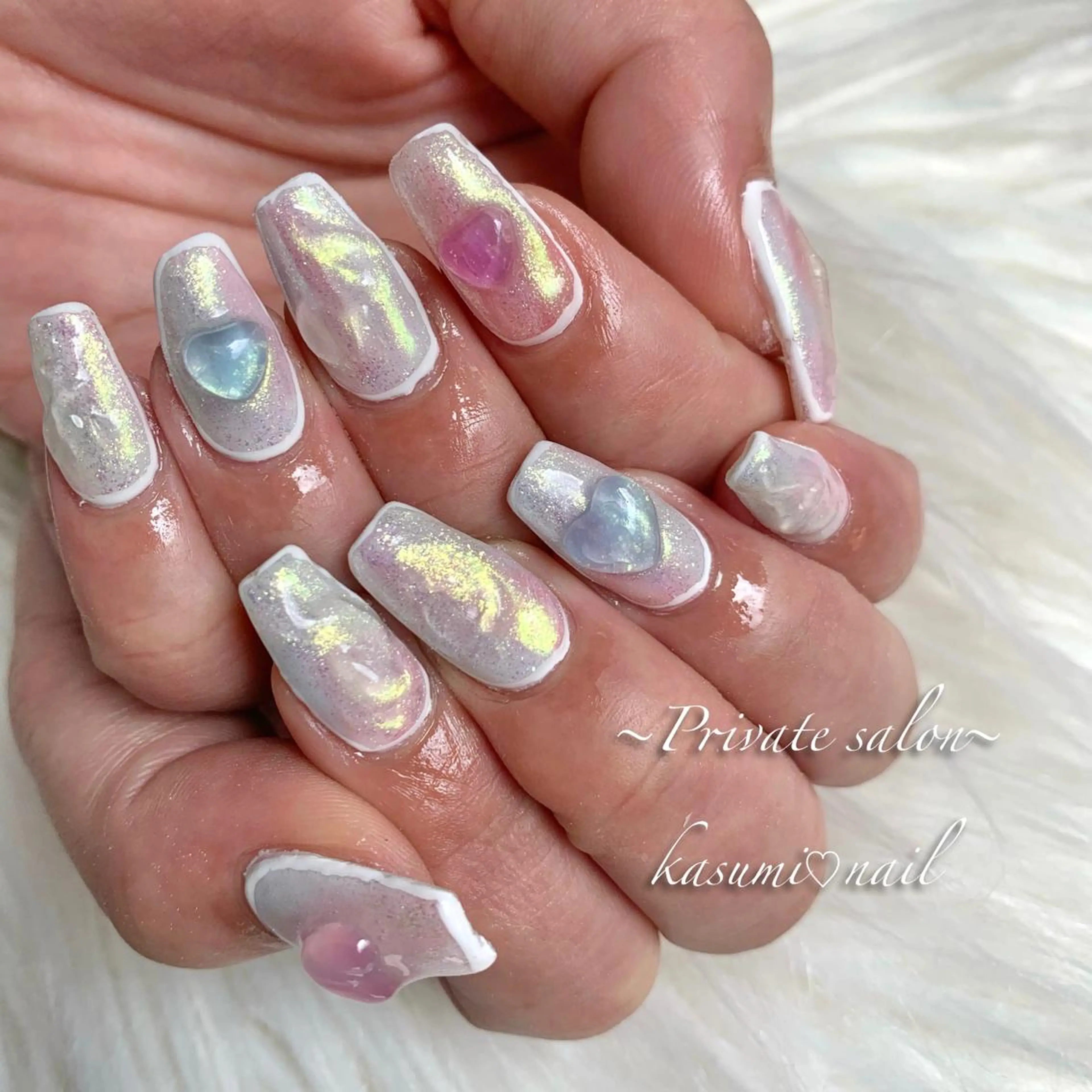 ネイル アートネイル フットネイル フレンチネイル ロングネイル マグネットネイル KASUMI♡ Nailのネイルデザイン