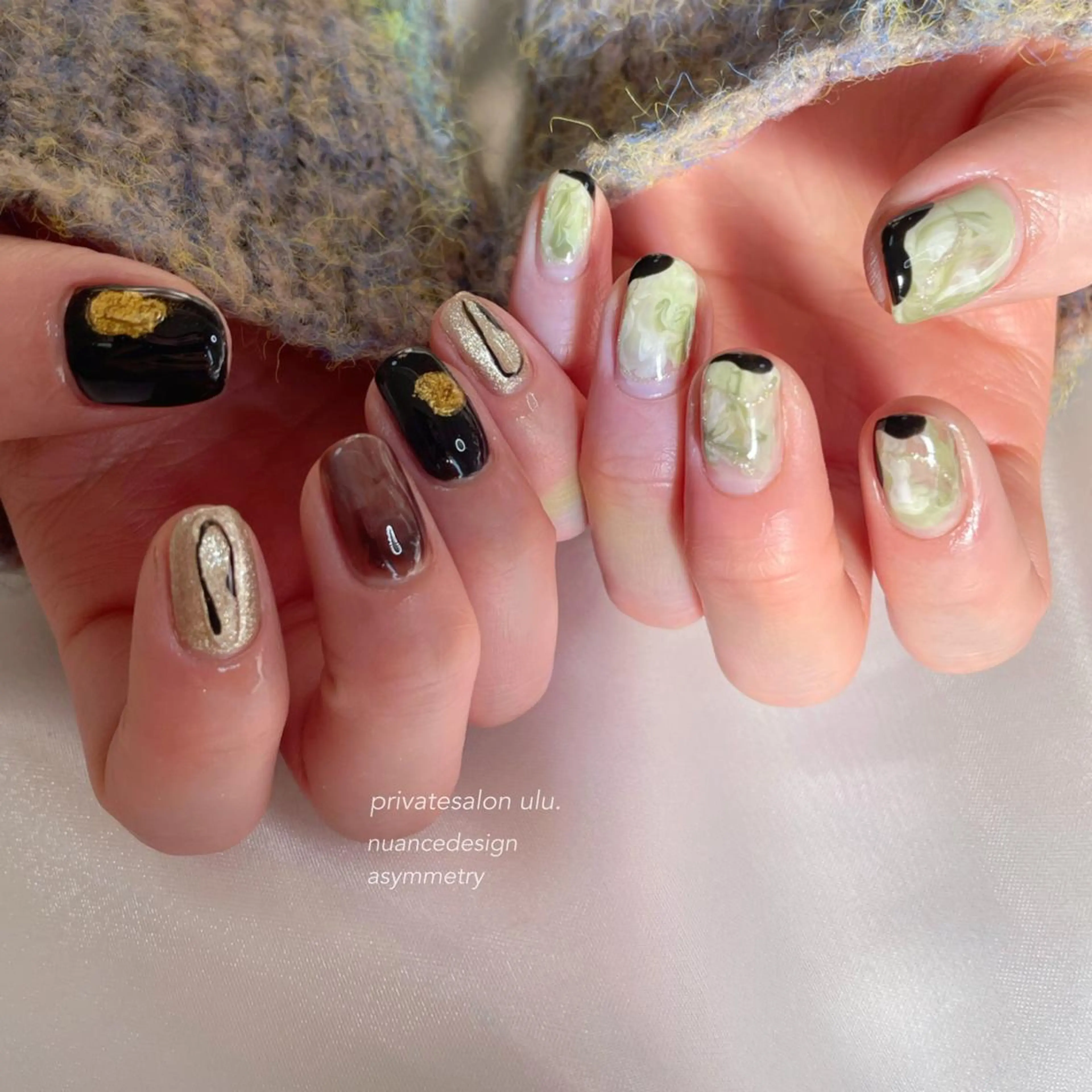 ネイル 持ち込み ニュアンスネイル nailsalon uluのネイルデザイン